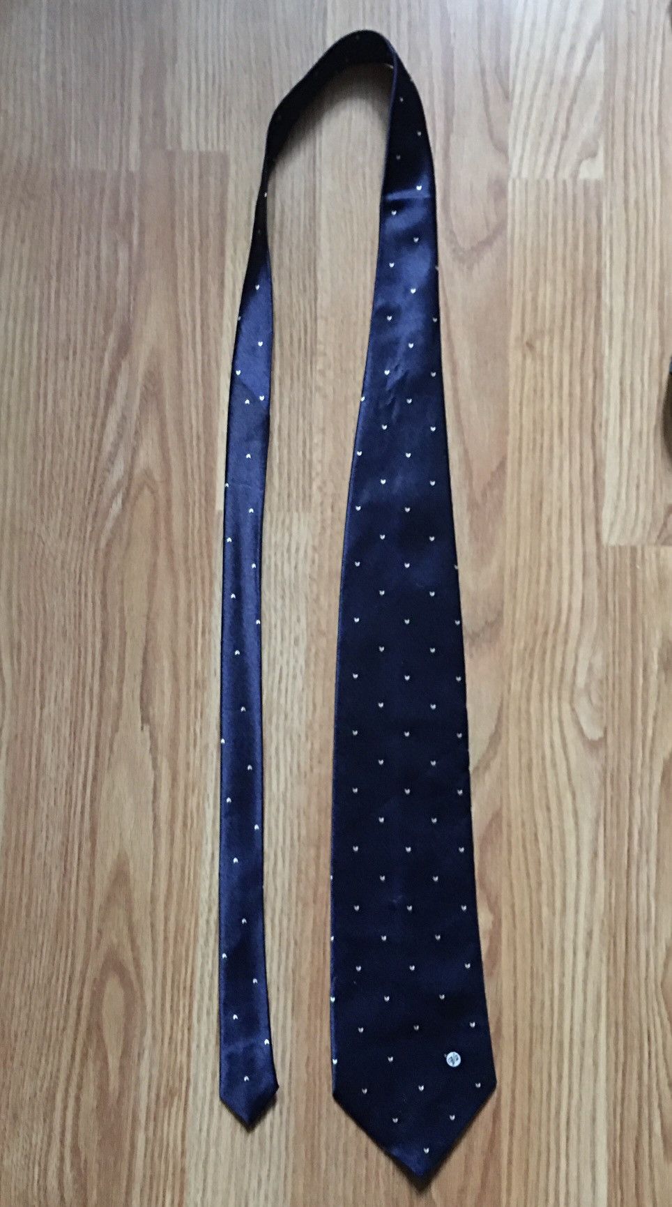 Versace VERSACE V2 Dark Navy Blue Silk Mens Italy Tie Vintage Size ONE SIZE - 8 Thumbnail