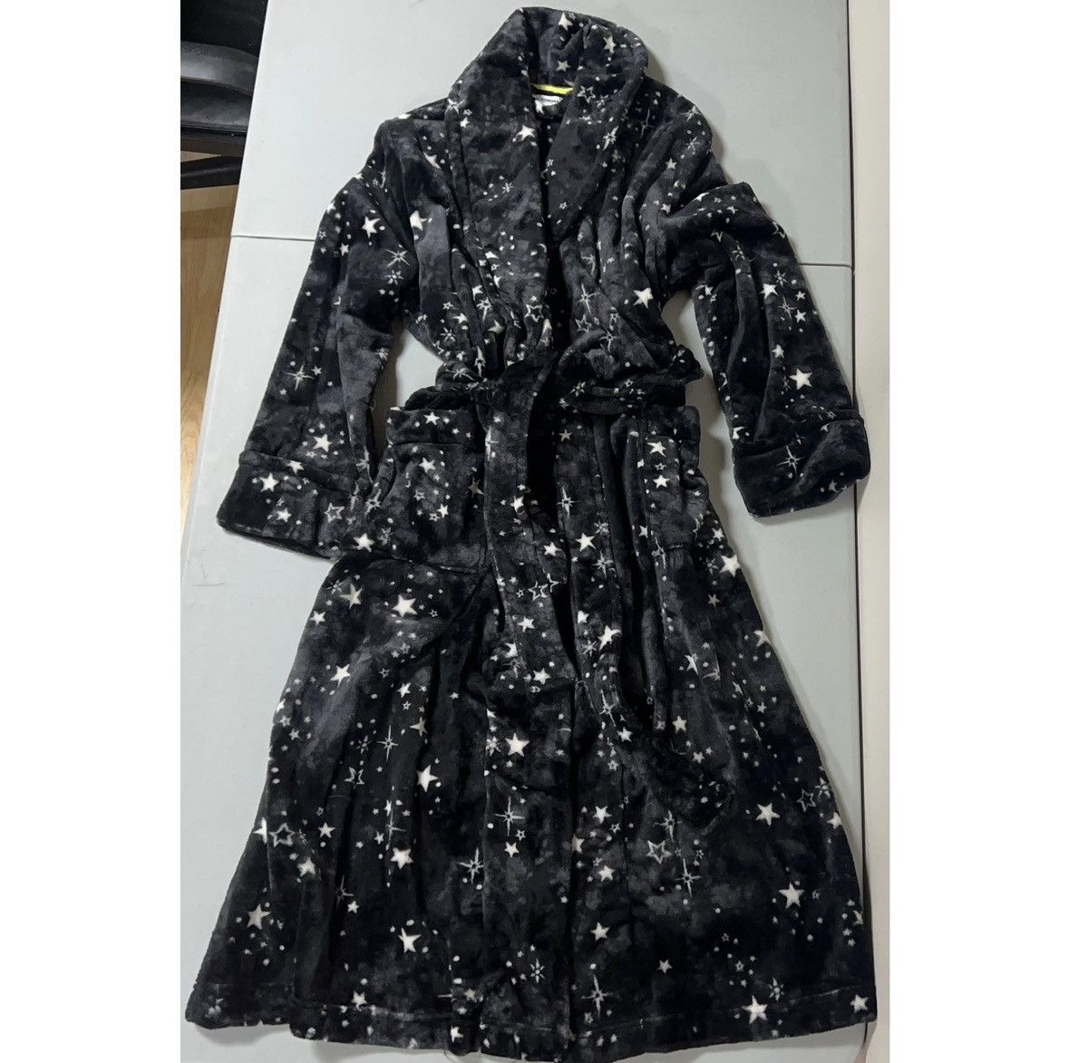 Sonoma Black Stars Galaxy Plush Belted Robe Bathrobe Size S💫✨ #robe Size S / US 4 / IT 40 - 2 Thumbnail
