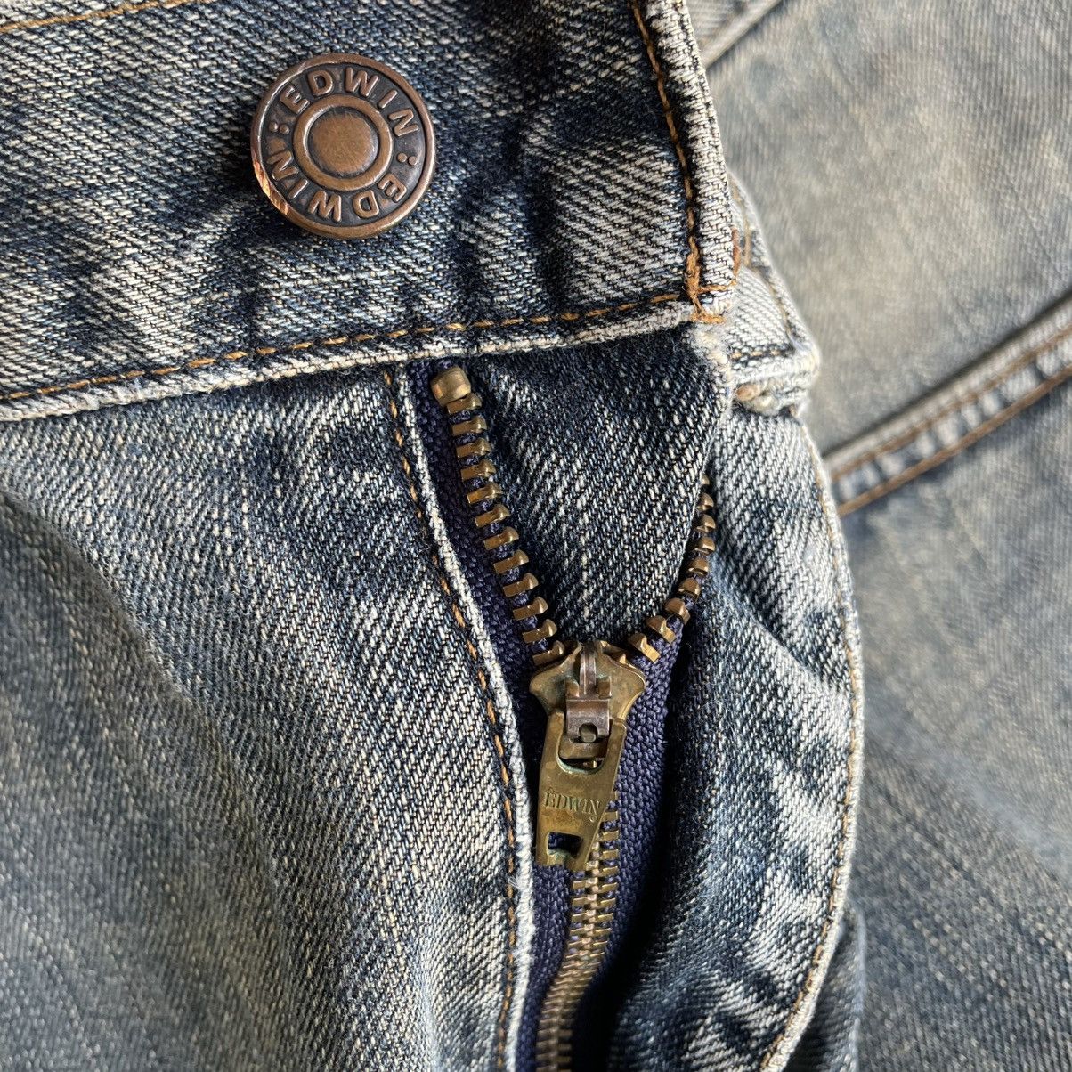 Edwin 🔥Vintage Edwin 503Z Stoned Washed Distress Denim Jeans Size US 35 - 10 Thumbnail