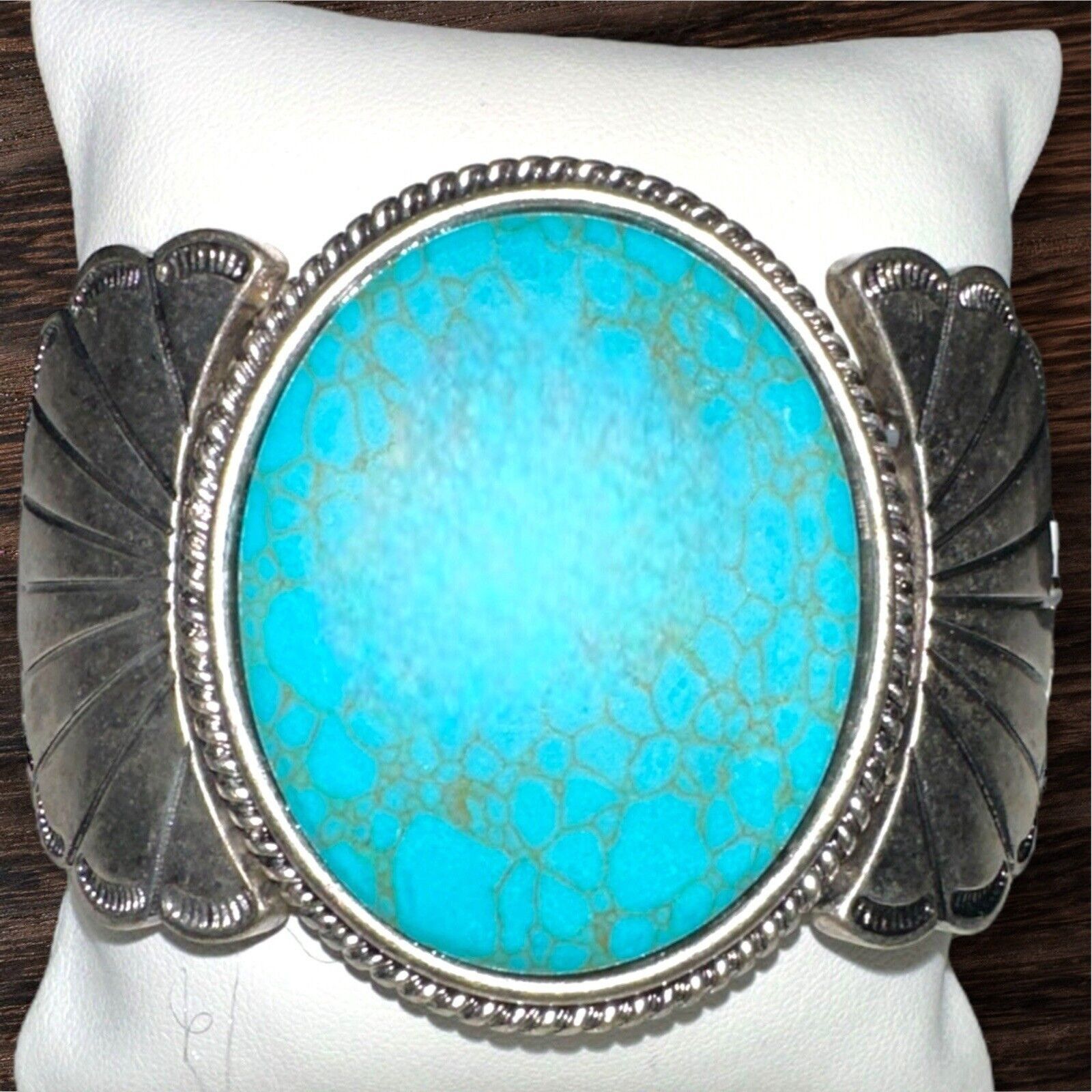 Other Blue Turquoise Silver Western Southwest Stretch Bracelet Ran Size ONE SIZE - 13 Thumbnail