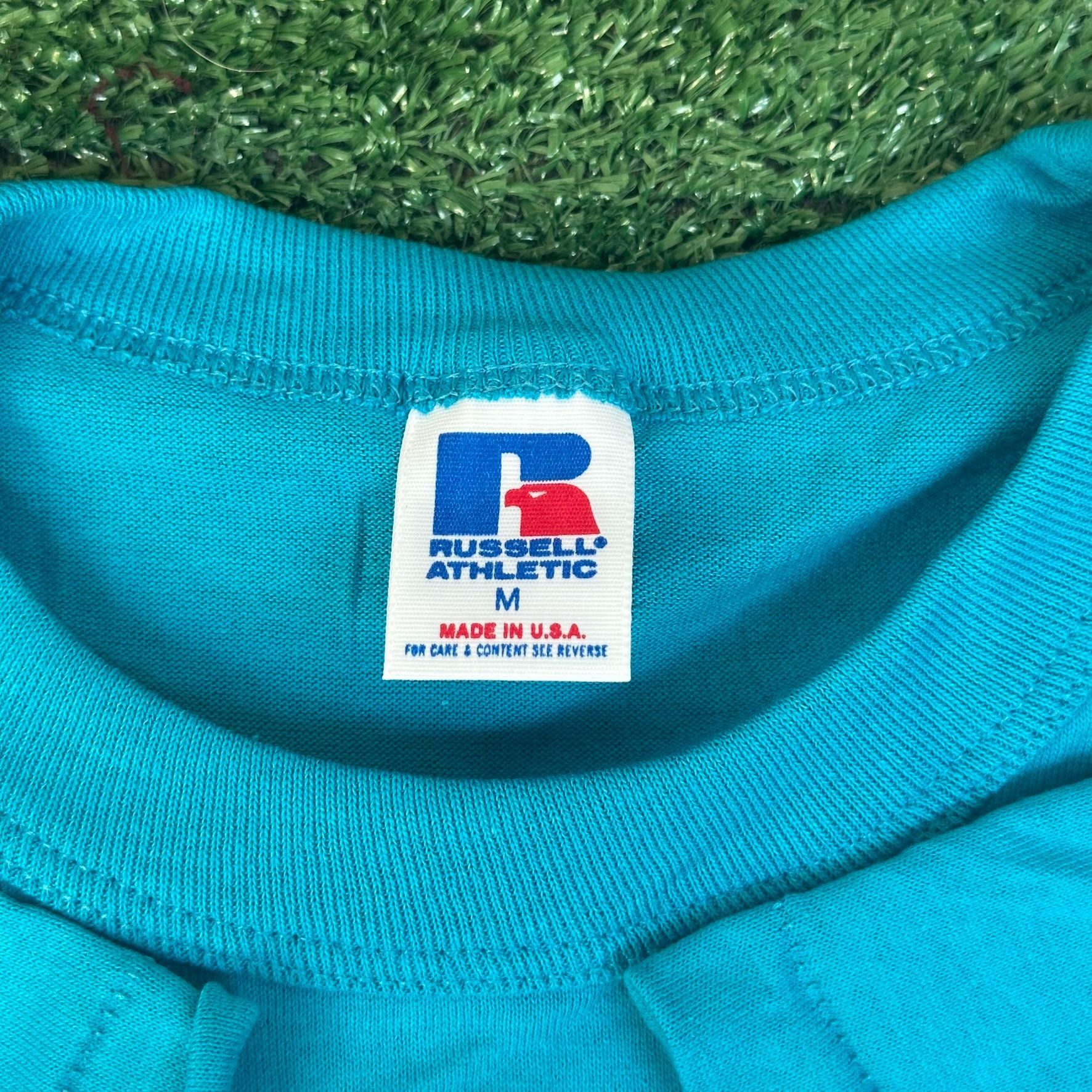 Russell Athletic Vintage 80s Russell Athletic Blue Blank T-Shirt Plain Single Size US M / EU 48-50 / 2 - 3 Thumbnail