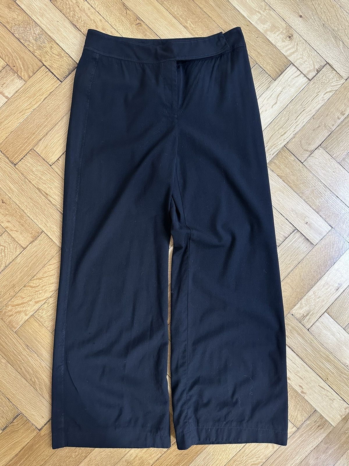 Chanel Chanel Vintage Luxury Wool Black wide pants Size 28" / US 6 / IT 42 - 1 Thumbnail