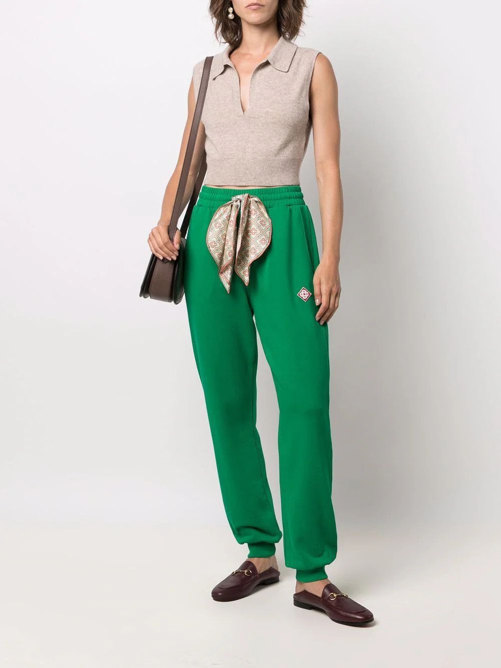Casablanca Green Embroidered Logo Silk Scarf Sweatpants Size 36" / US 14 / IT 50 - 1 Thumbnail
