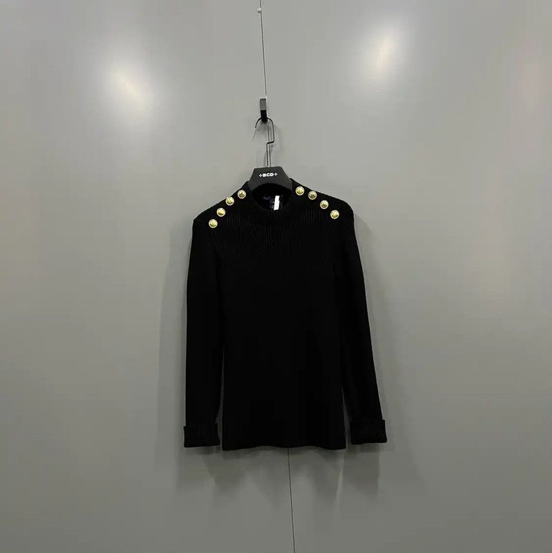 Louis Vuitton Louis Vuitton Black Wool Long Sleeve Sweater 0089 Size M / US 6-8 / IT 42-44 - 1 Thumbnail