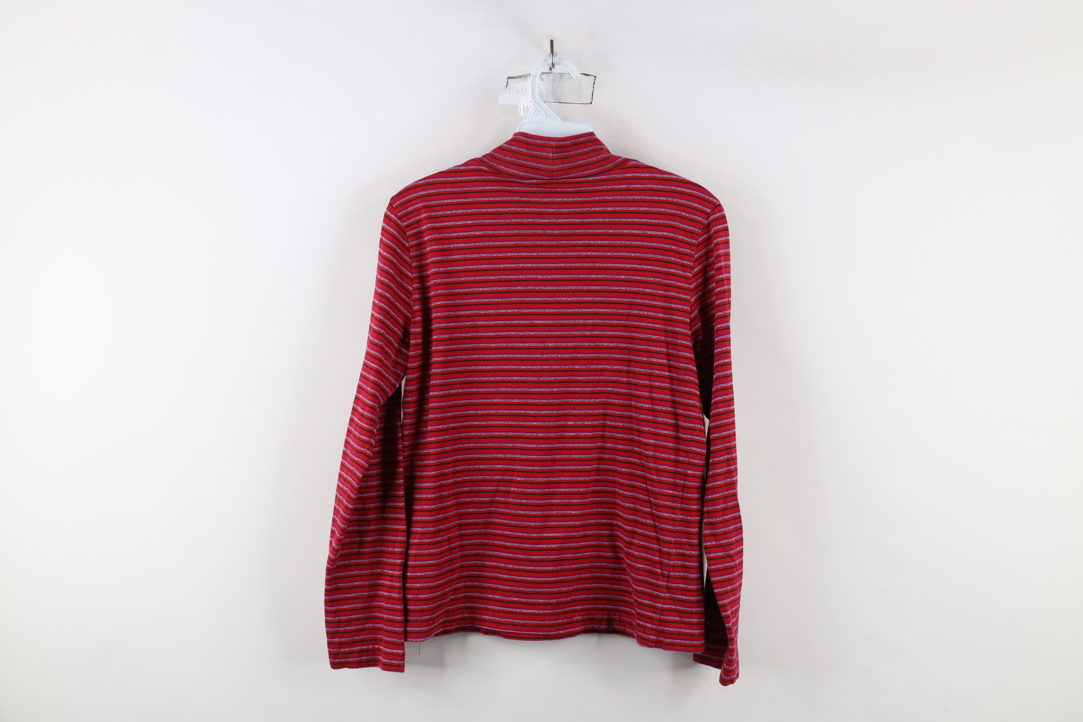 Vintage Vintage 90s Streetwear Striped Mock Neck Long Sleeve T-Shirt Size US S / EU 44-46 / 1 - 8 Thumbnail