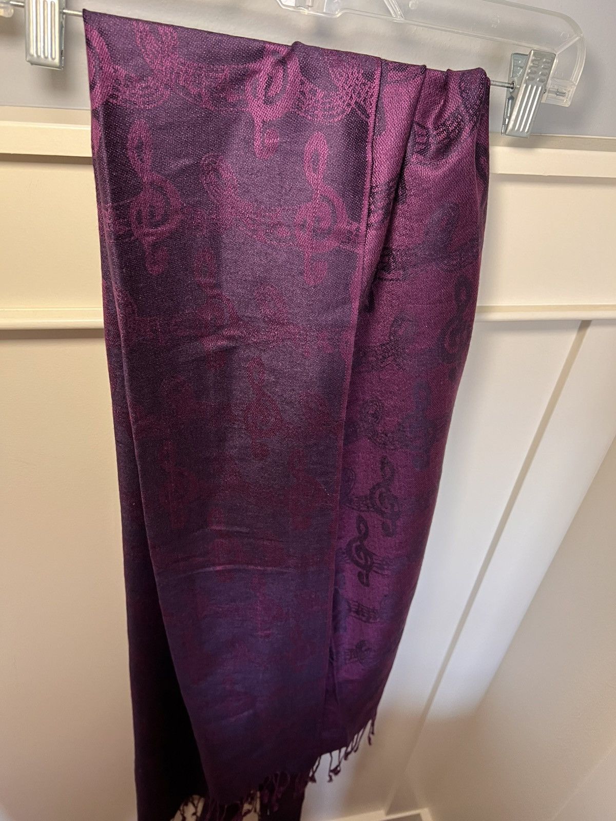 Vintage Vintage Cashmere music note fringe scarf Size ONE SIZE - 2 Thumbnail