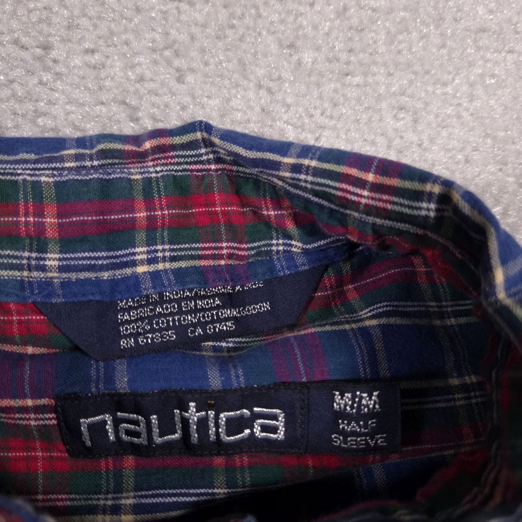 Nautica Nautica Shirt Mens Medium Blue Red Green Plaid Short Sleeve Button Down Pocket Embroidered Sail Logo Casual Button-Up Collared Size US M / EU 48-50 / 2 - 6 Thumbnail