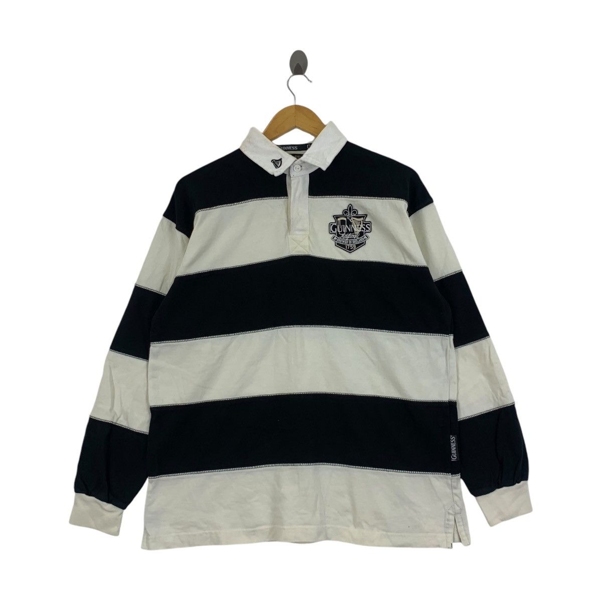 Vintage Vintage GUINNESS STOUT OFFICIAL Crest Rugby Polo Size US L / EU 52-54 / 3 - 1 Thumbnail