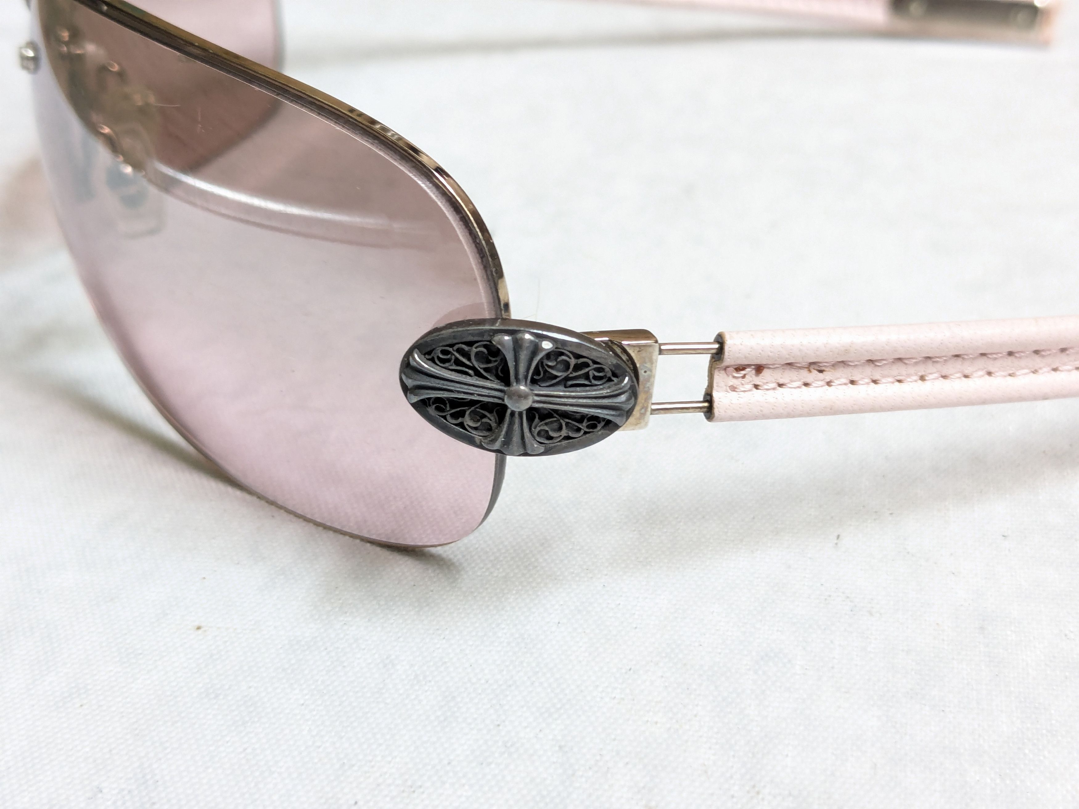 Chrome Hearts Chrome Hearts Classic Oval Sunglasses Pink Aviator Size ONE SIZE - 8 Thumbnail