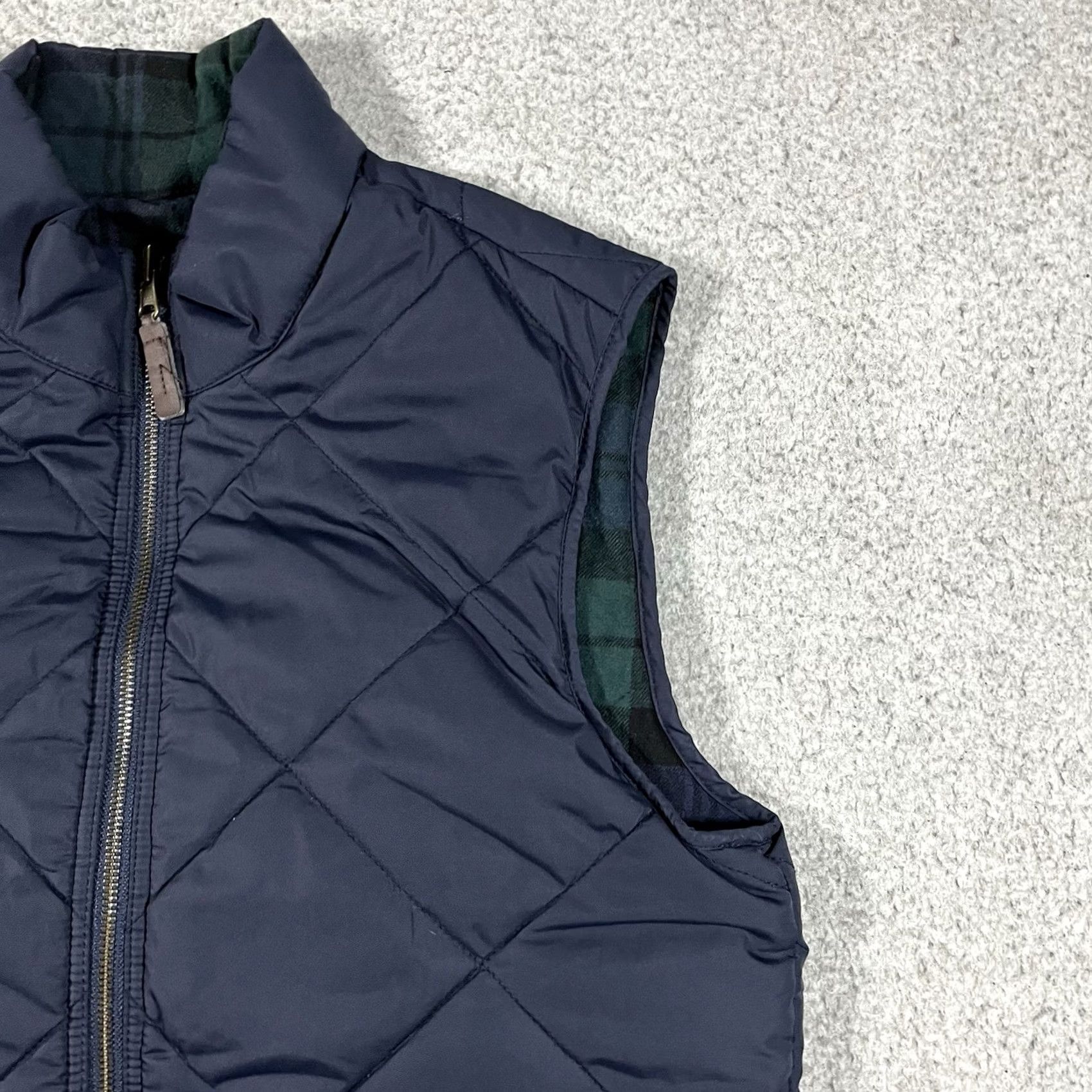J.Crew J.CREW Vest Mens S Blue Diamond Quilted Reversible Full Zip Thinsulate Winter Fall Spring Insulated Pockets Outdoors Classic Preppy Size US S / EU 44-46 / 1 - 5 Thumbnail