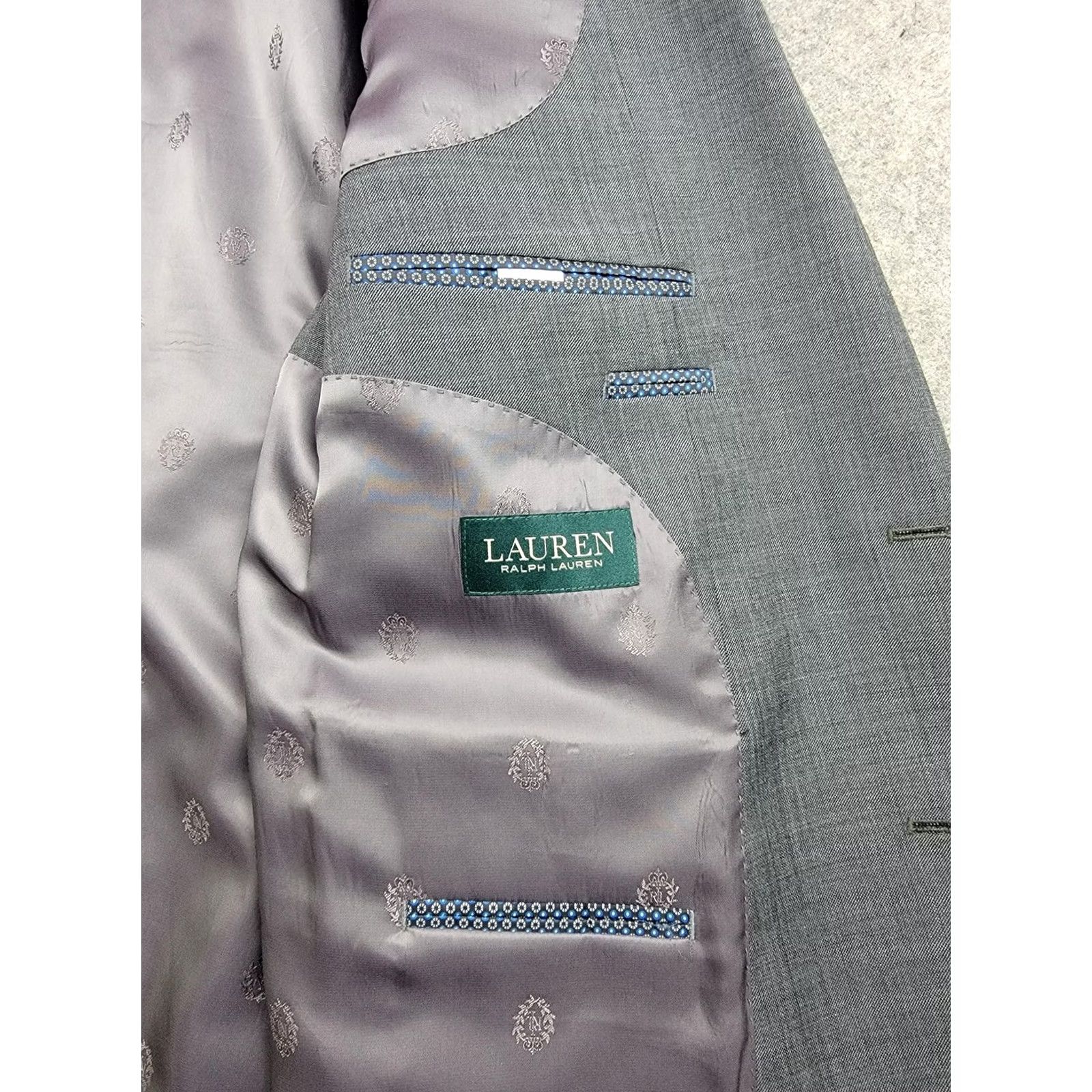 Ralph Lauren Lauren Ralph Lauren Blazer Mens 50R Gray Wool Blend Two Button Single Vent Size 50R - 7 Thumbnail