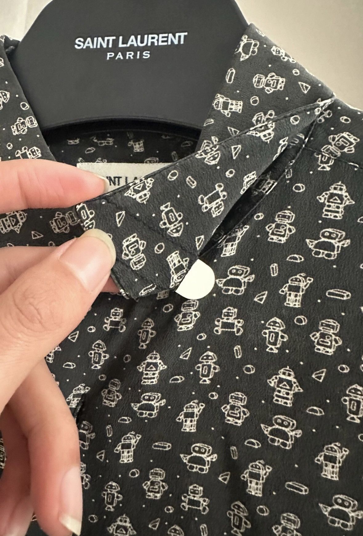 Saint Laurent Paris Saint Laurent SLP 2019SS Mulberry Silk Doll Shirt Size US M / EU 48-50 / 2 - 8 Thumbnail