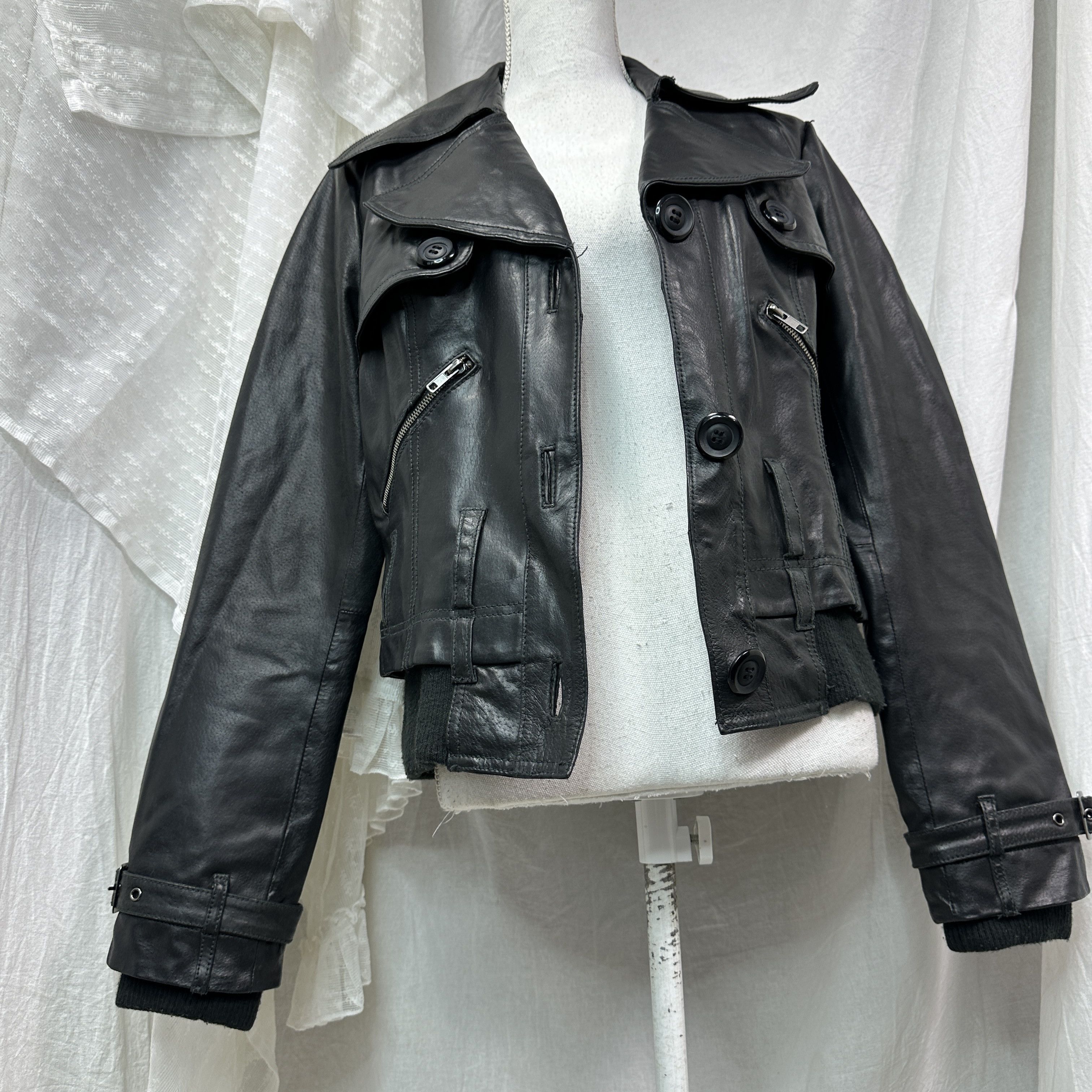 Vintage Vintage Leather Grunge Moto Biker Buttoned Jacket 00s Size US XL / EU 56 / 4 - 5 Thumbnail