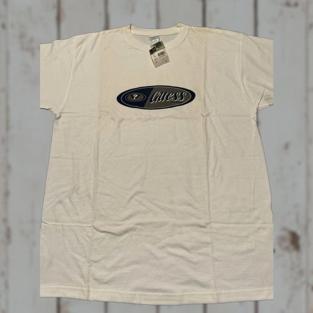 Guess VINTAGE Guess USA White T Shirt L Mens 90s Big Logo Embroidered NOS Made in USA Size US L / EU 52-54 / 3 - 1 Thumbnail