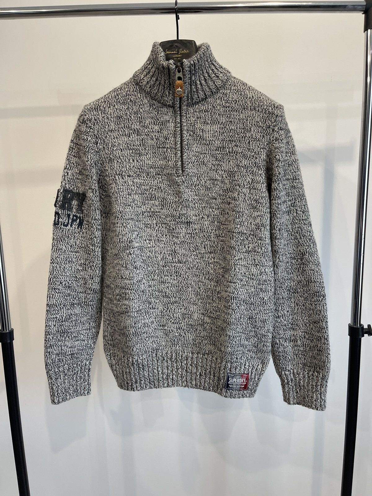 Superdry Superdry Premium Knit Quarter-Zip Mock Neck Sweater - Size M Size US M / EU 48-50 / 2 - 1 Thumbnail
