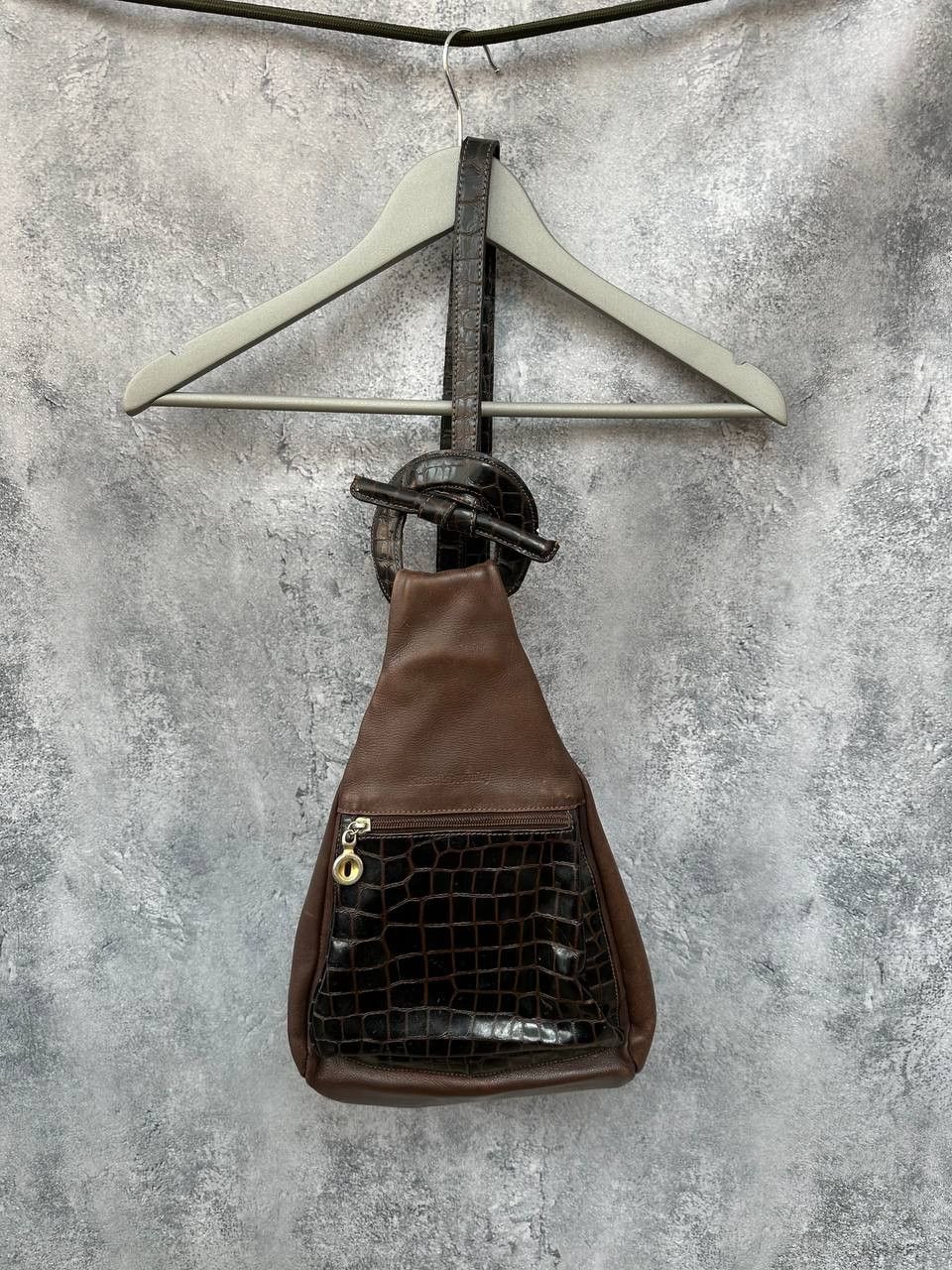 Leather × Russell & Bromley × Vintage Russell & Bromley Vintage Leather Sling Bag Croc Embossed Size ONE SIZE - 1 Thumbnail