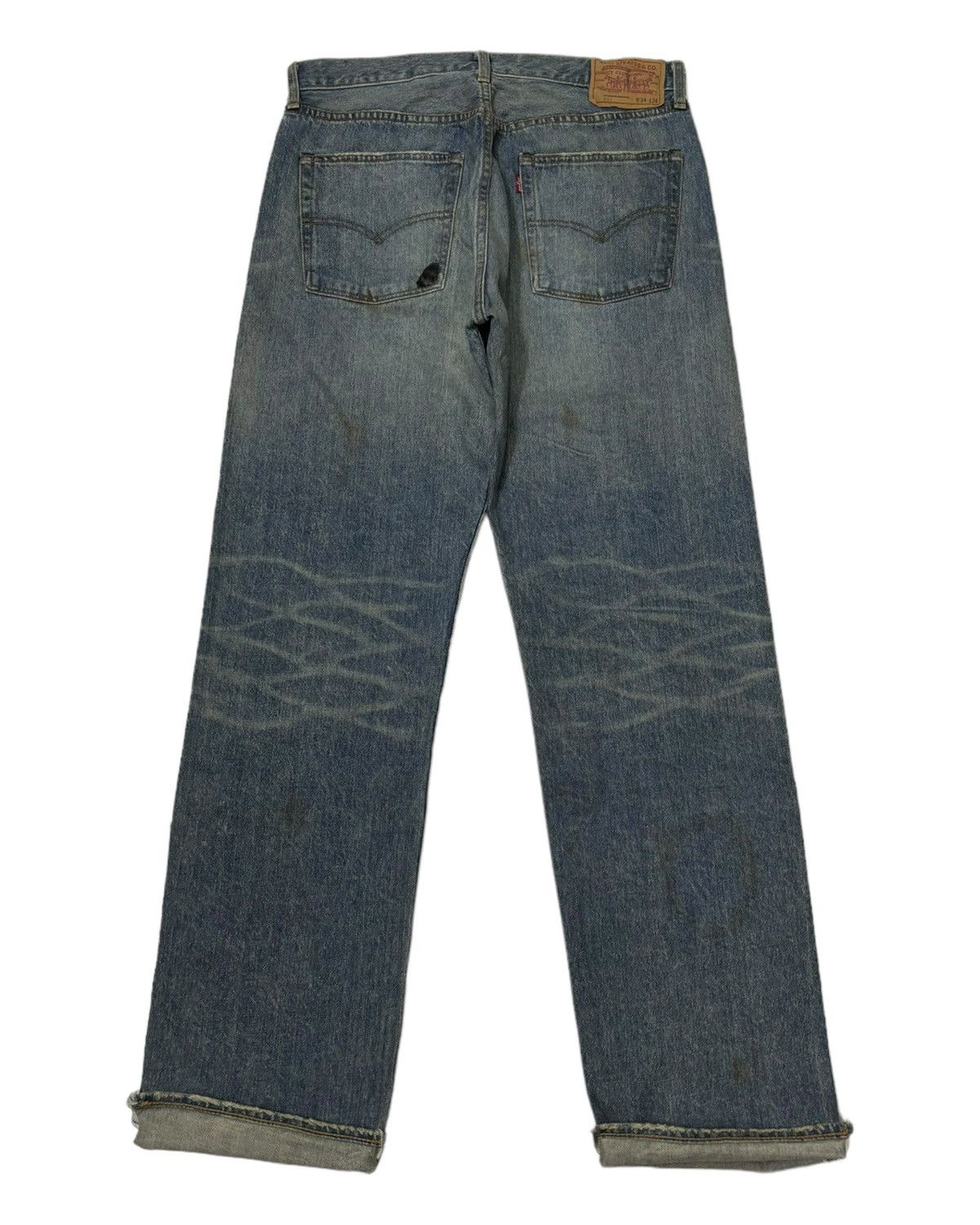 Levi's LEVIS 501 SELVEDGE DISTRESSED DENIM JEANS Size US 32 / EU 48 - 2 Thumbnail