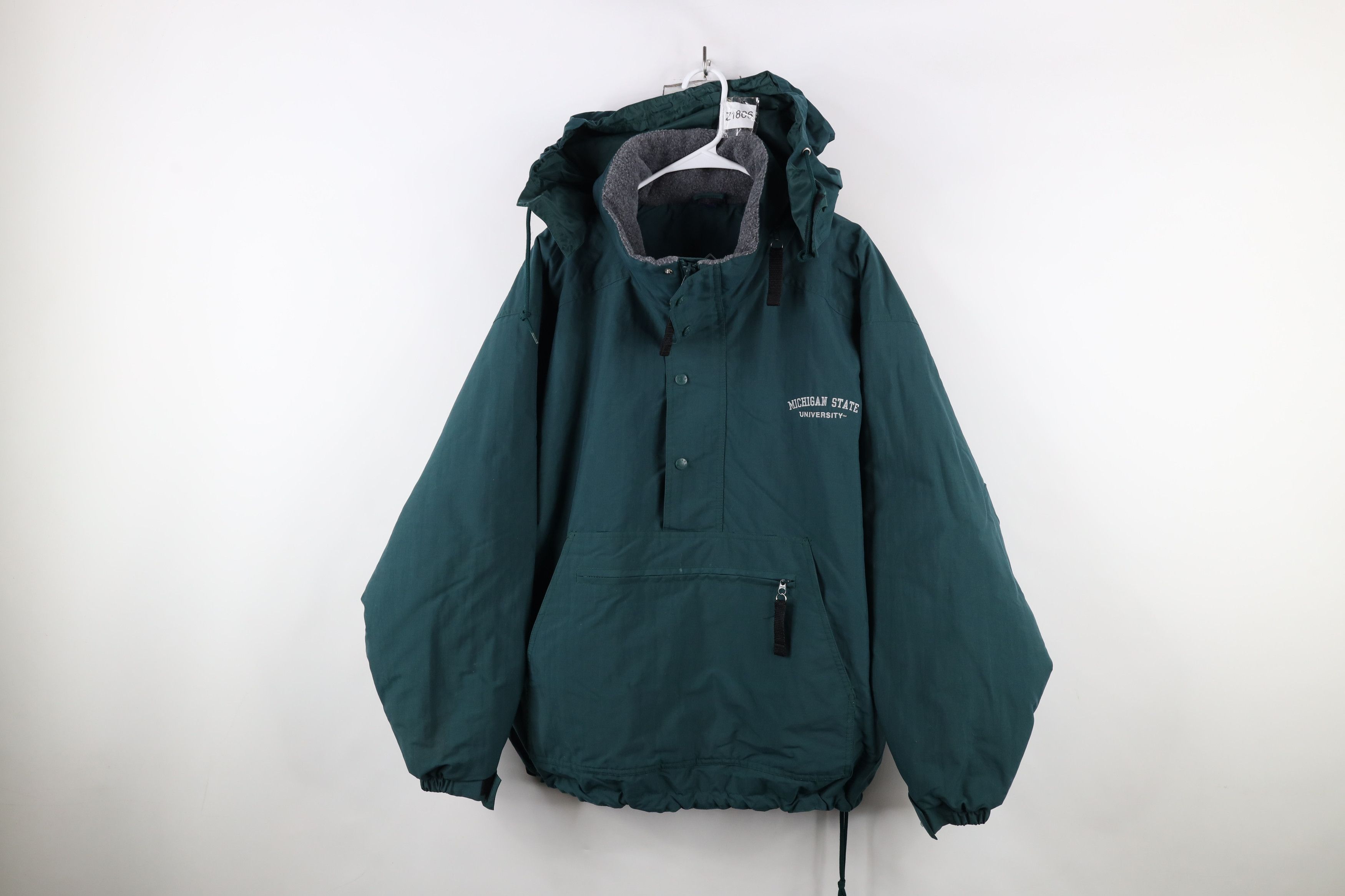 Vintage Vintage 90s Michigan University Lined Hooded Anorak Jacket Size US L / EU 52-54 / 3 - 1 Thumbnail