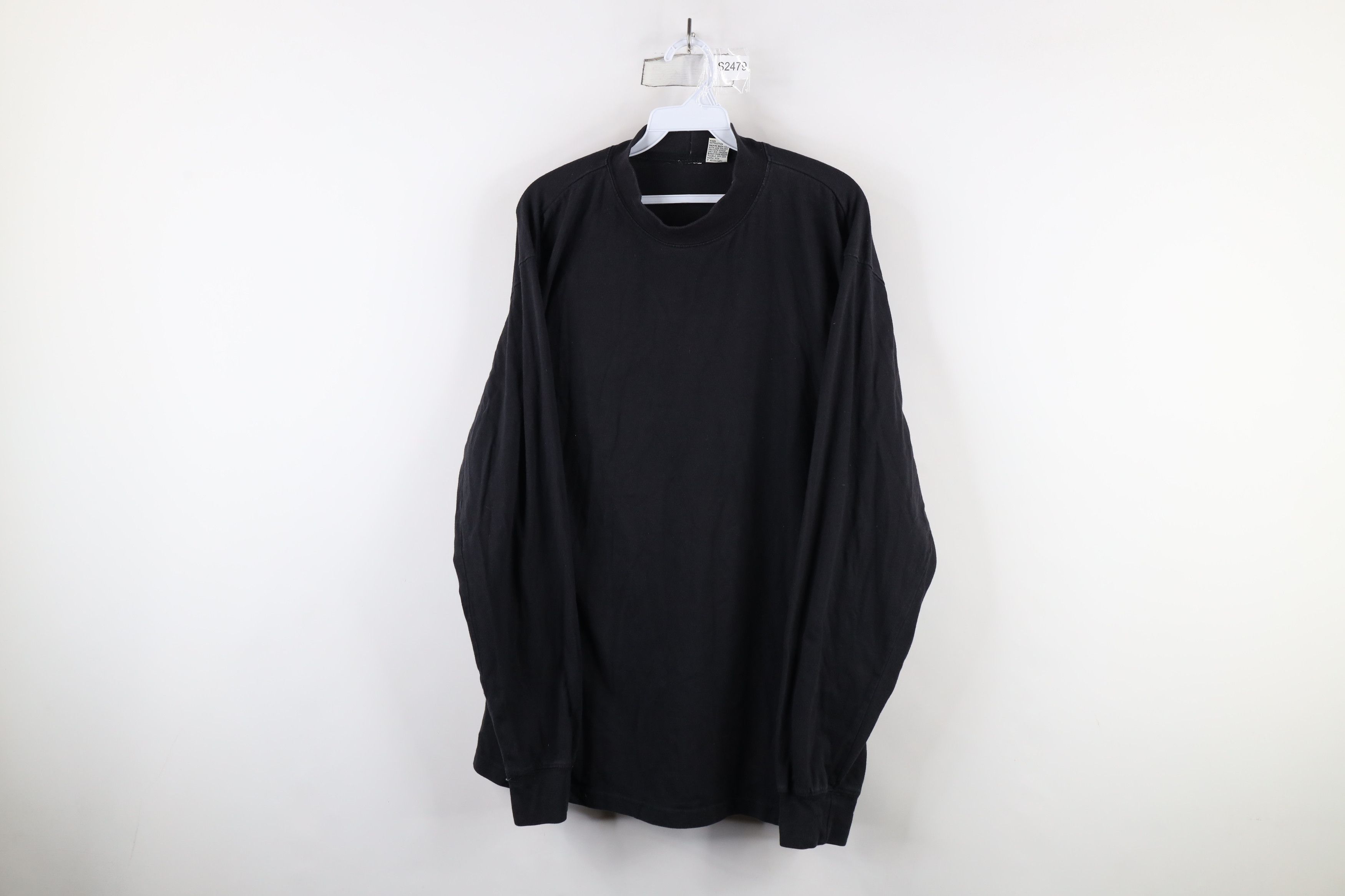 Vintage Vintage 90s Streetwear Blank Mock Neck Long Sleeve T-Shirt Size US L / EU 52-54 / 3 - 1 Thumbnail