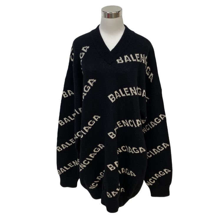 Balenciaga Balenciaga All-Over Logo Sweater XS Size XS / US 0-2 / IT 36-38 - 1 Thumbnail