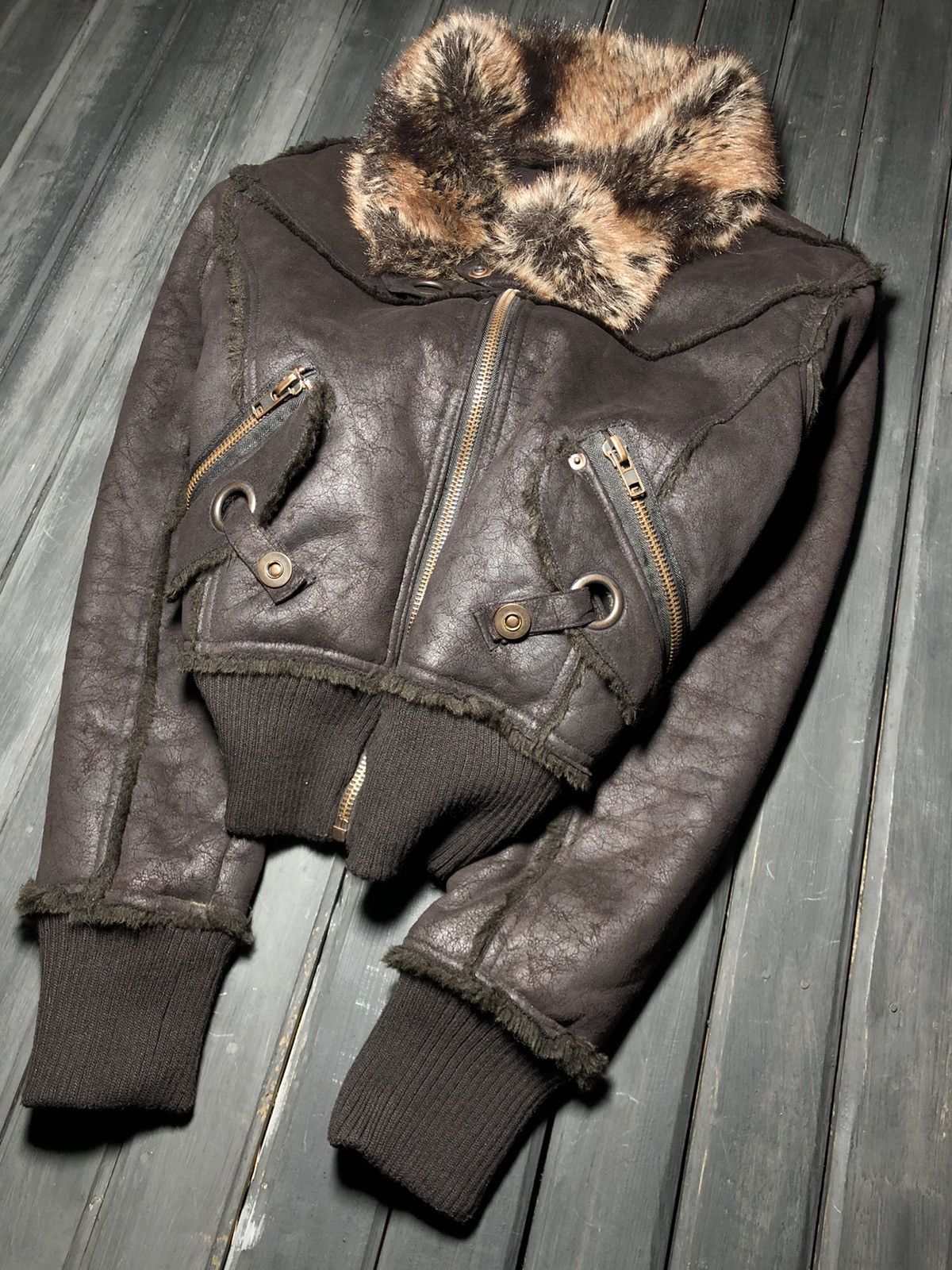 Hysteric Glamour VTG Rick Owens Hysteric Glamour Style Leather Fur Jacket 90s Size US S / EU 44-46 / 1 - 2 Thumbnail