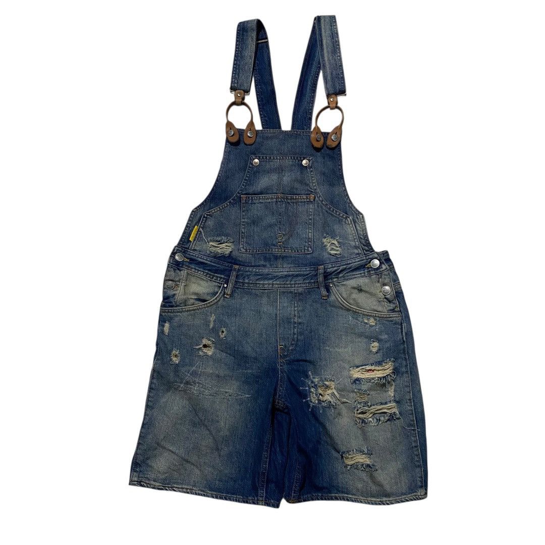Other Meltin pot distressed denim overall shorts Size 28" / US 6 / IT 42 - 1 Thumbnail