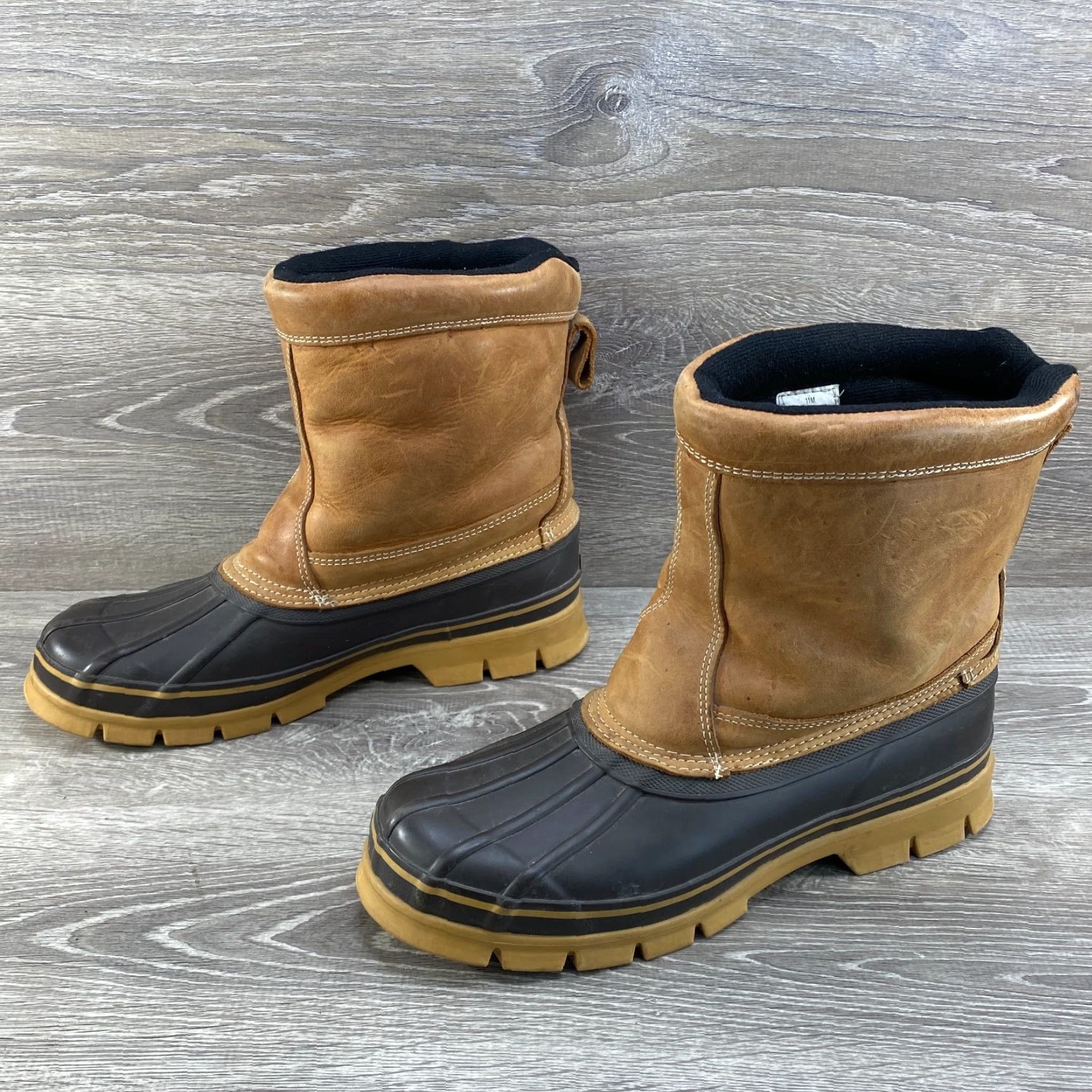 Eddie Bauer VINTAGE Eddie Bauer Mens 11 Brown Leather Insulated Waterproof Winter Duck Rubber Boots - Steel Shank Size US 11 / EU 44 - 6 Thumbnail