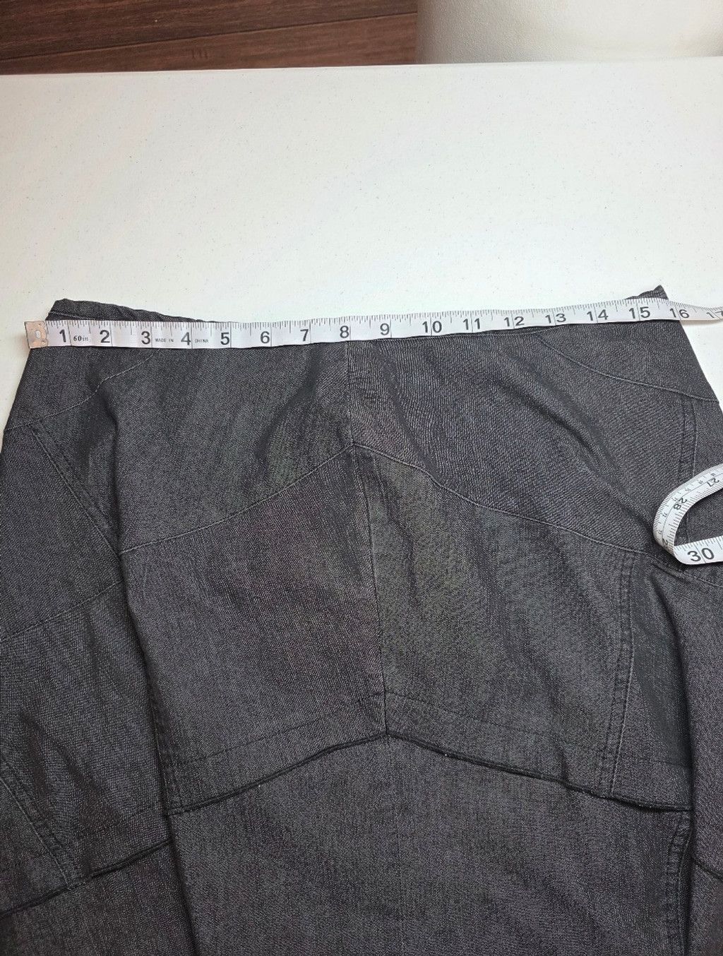 Sandro Sandro Sport Gray Denim Patchwork A-Line Midi Skirt Size 12 Size 34" / US 12 / IT 48 - 7 Thumbnail