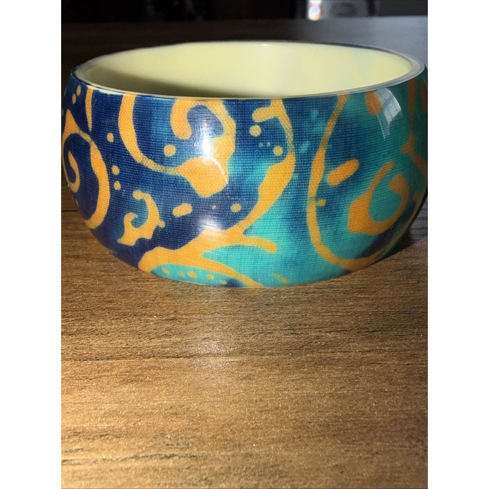 Other Bangle Bracelet Shaped Teal Blue Gold Tone Jewelry Size ONE SIZE - 5 Thumbnail