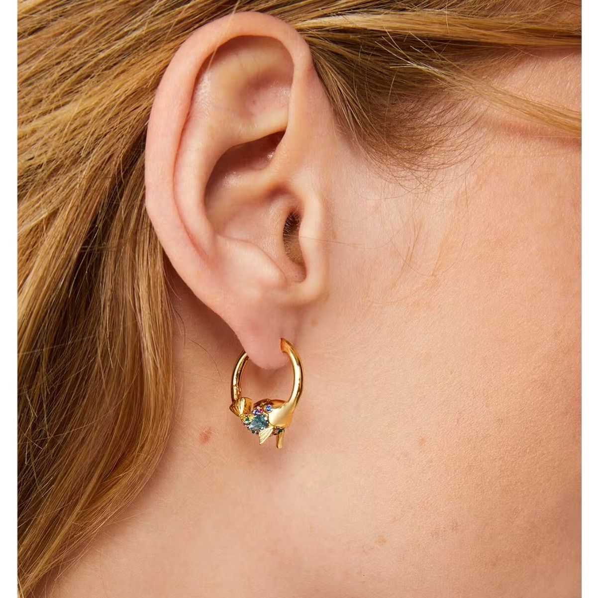 Kate Spade Kate Spade What A Catch Fish Huggies new woman earrings Size ONE SIZE - 2 Thumbnail