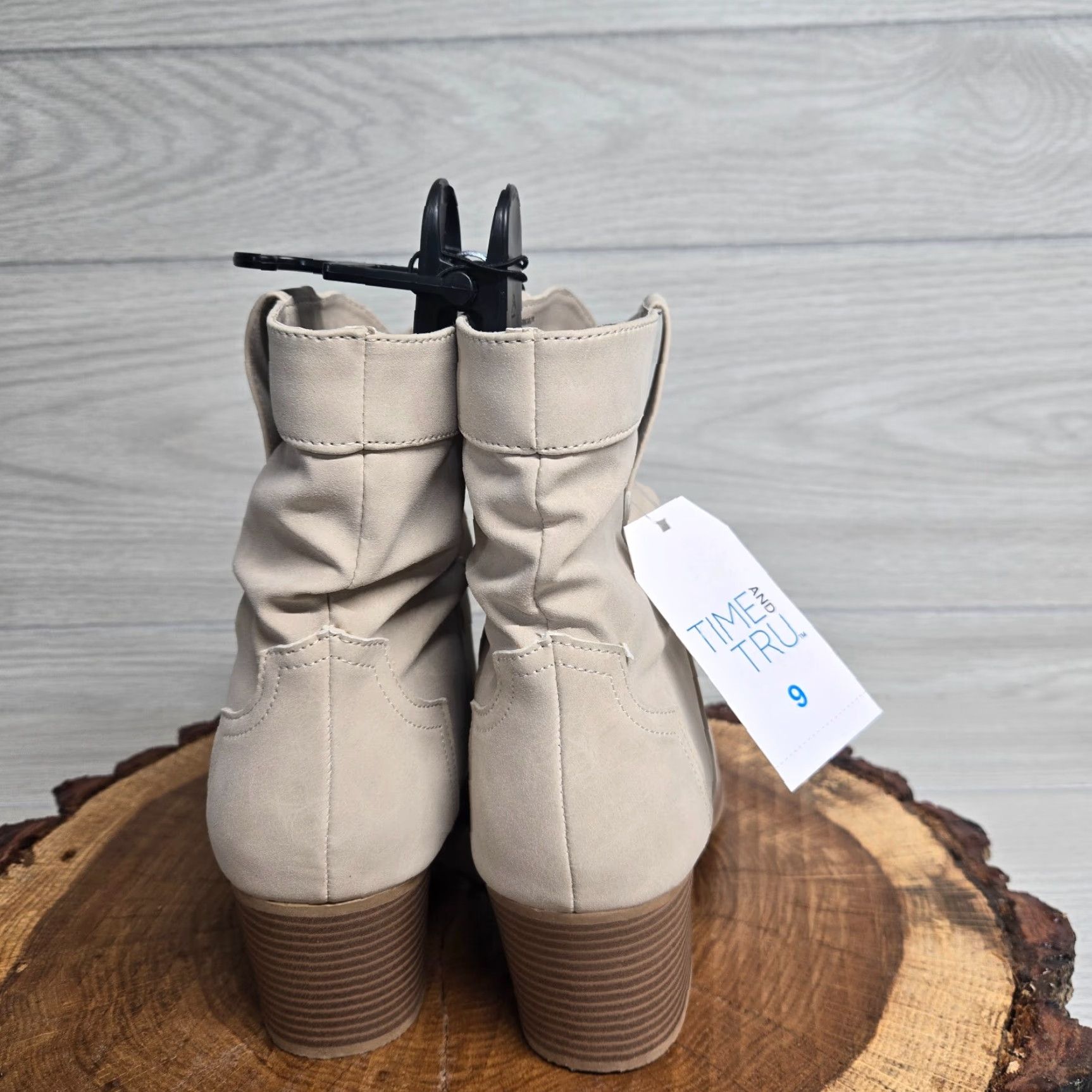 Vintage Time and Tru Boots Women 9 Cognac Faux Suede Chelsea Size US 9 / IT 39 - 3 Thumbnail