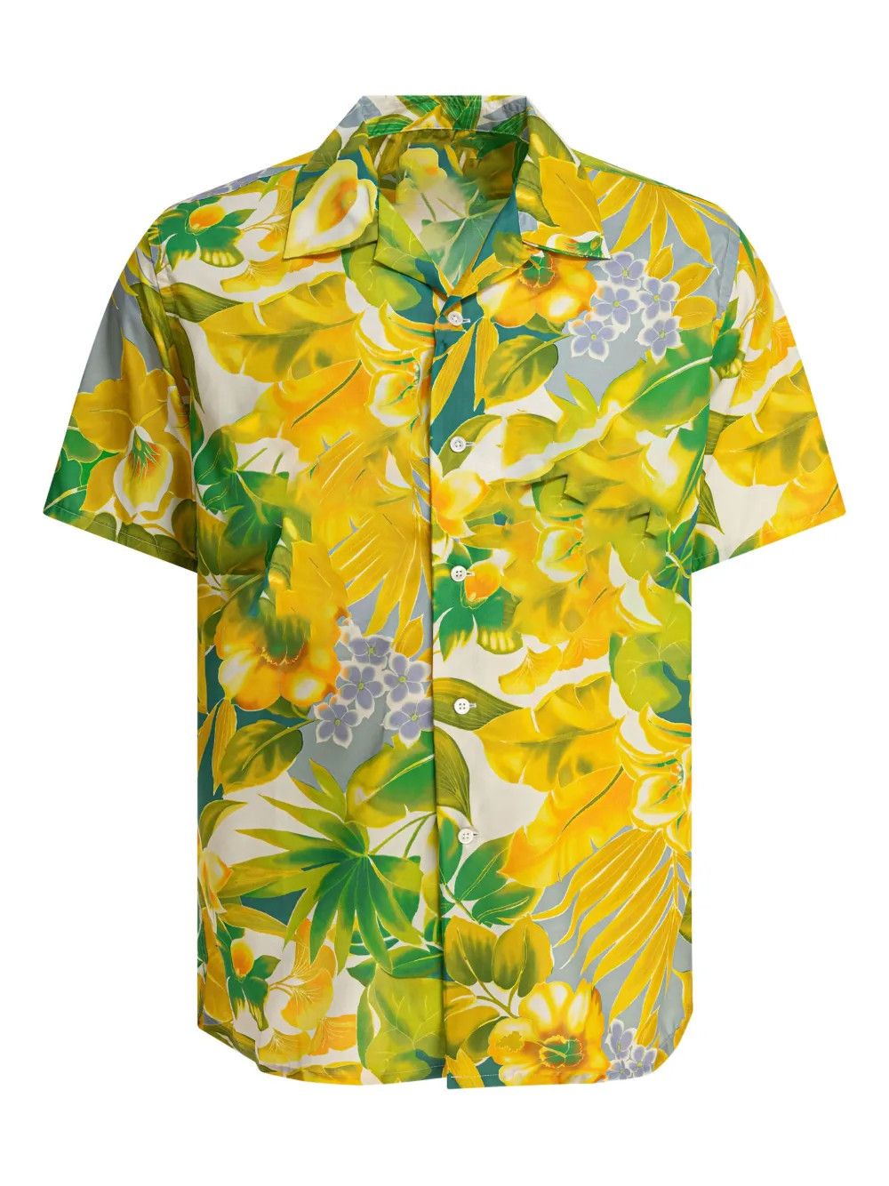 Other Tropical Print Yellow Shirt – Men’s Short Sleeve Hawaiian Size US XL / EU 56 / 4 - 1 Thumbnail