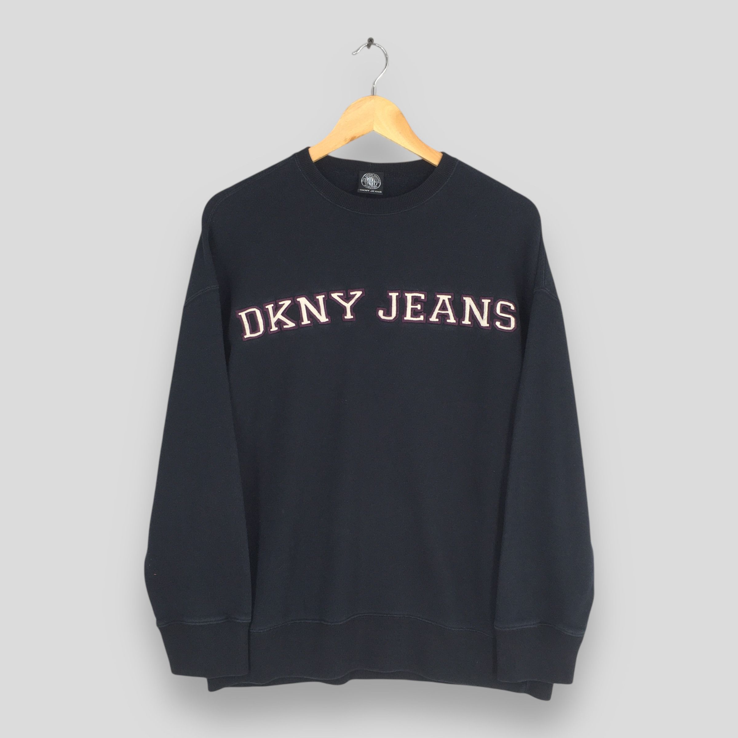 DKNY Vintage Dkny Usa Jeans Black Sweatshirt XLarge Size US XL / EU 56 / 4 - 1 Thumbnail