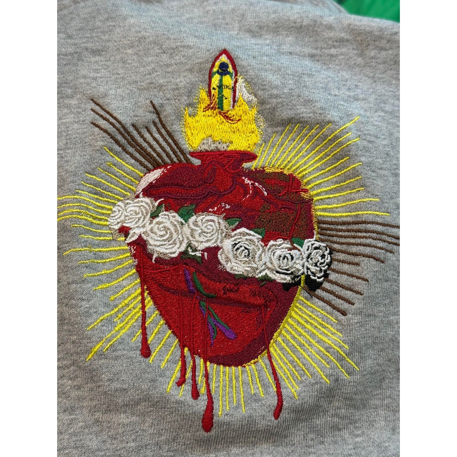 Who Decides War WDW Floral Heart Hoodie Grey Size XL / US 12-14 / IT 48-50 - 3 Thumbnail