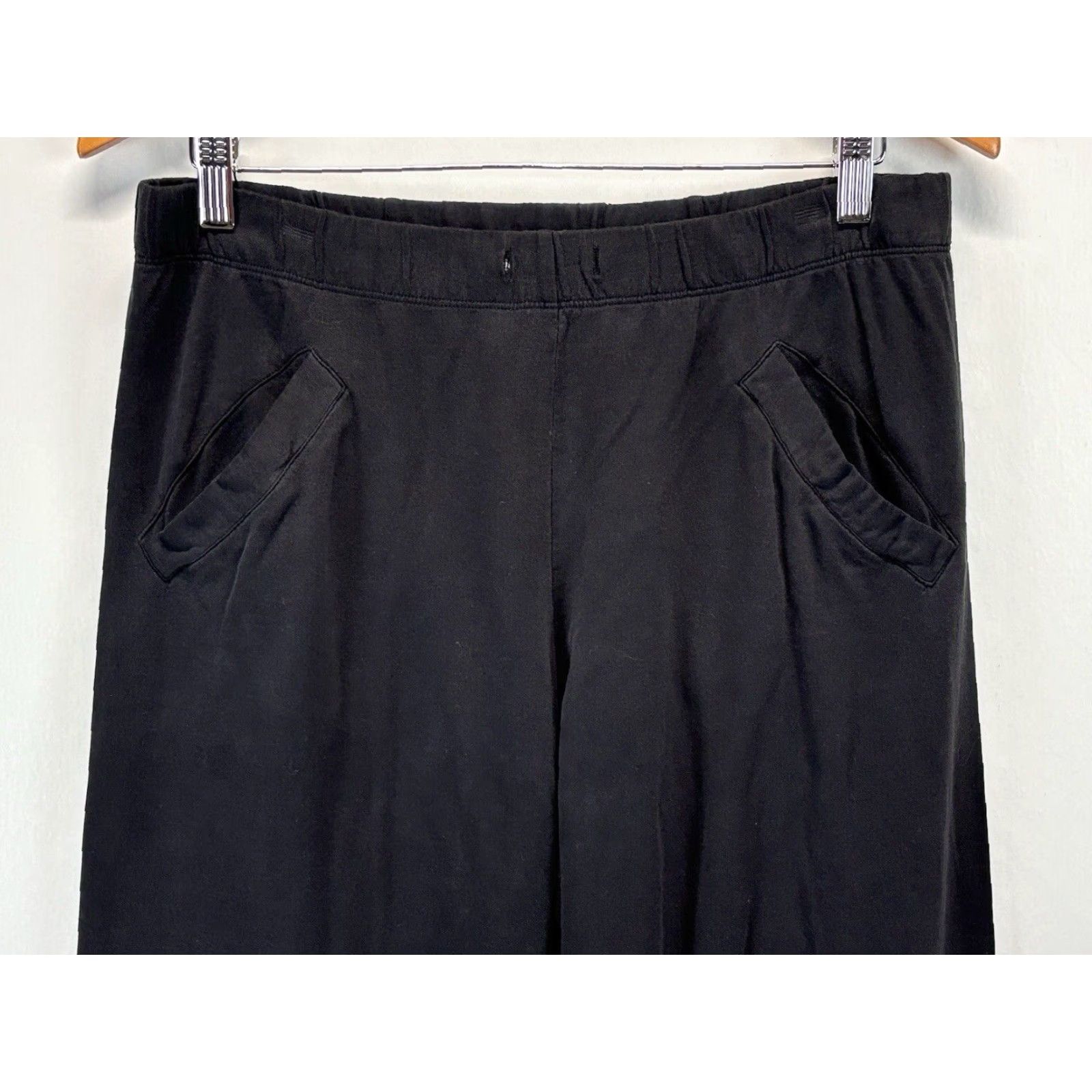 Pinko VINTAGE PINK Wide Leg Lounge Pants Small Black Cotton Blend Women Size 28" / US 6 / IT 42 - 2 Thumbnail