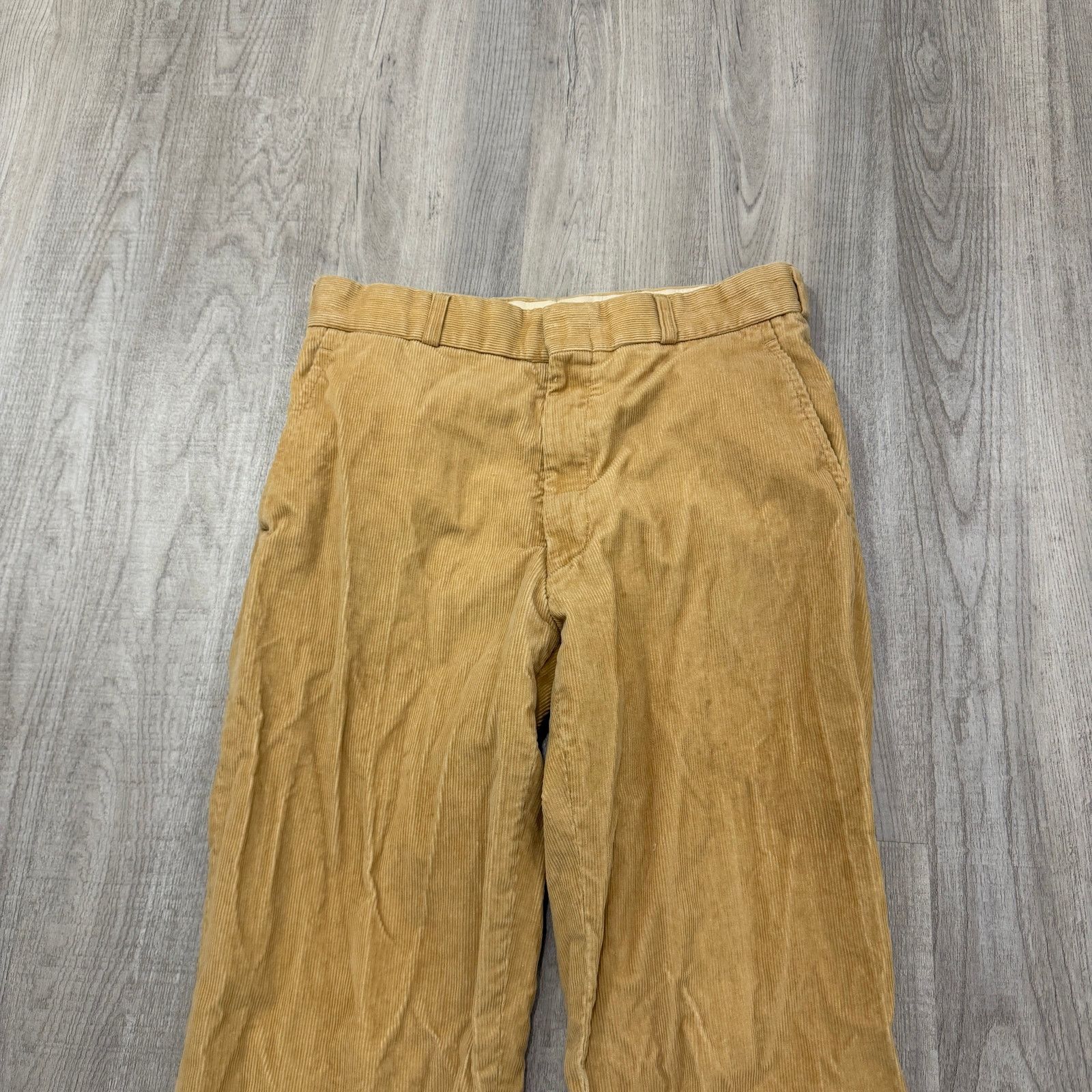 Vintage Vintage Corduroy Pants Men's 33 (Fits 30x29) Tan Flat Front Size US 33 - 3 Thumbnail