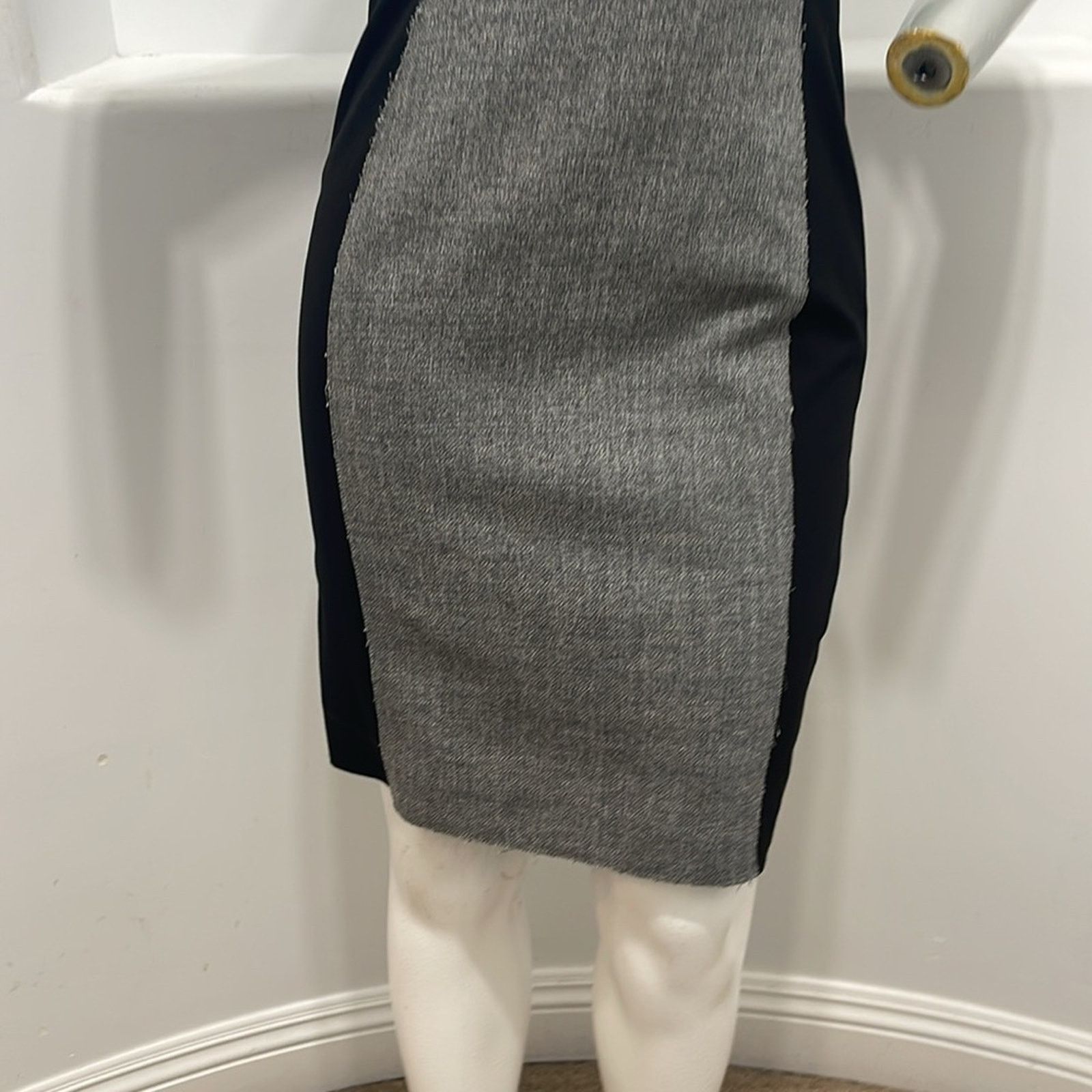 Elie Tahari Elie Tahari Axel Black Gray Sheath Dress Short Sleeve 10 Size L / US 10 / IT 46 - 9 Thumbnail