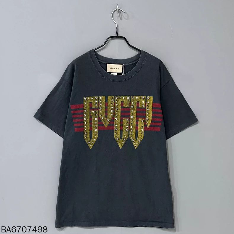 Gucci Gucci Rivet logo make old short sleeves 2502-Nextarrow Size US XS / EU 42 / 0 - 2 Thumbnail