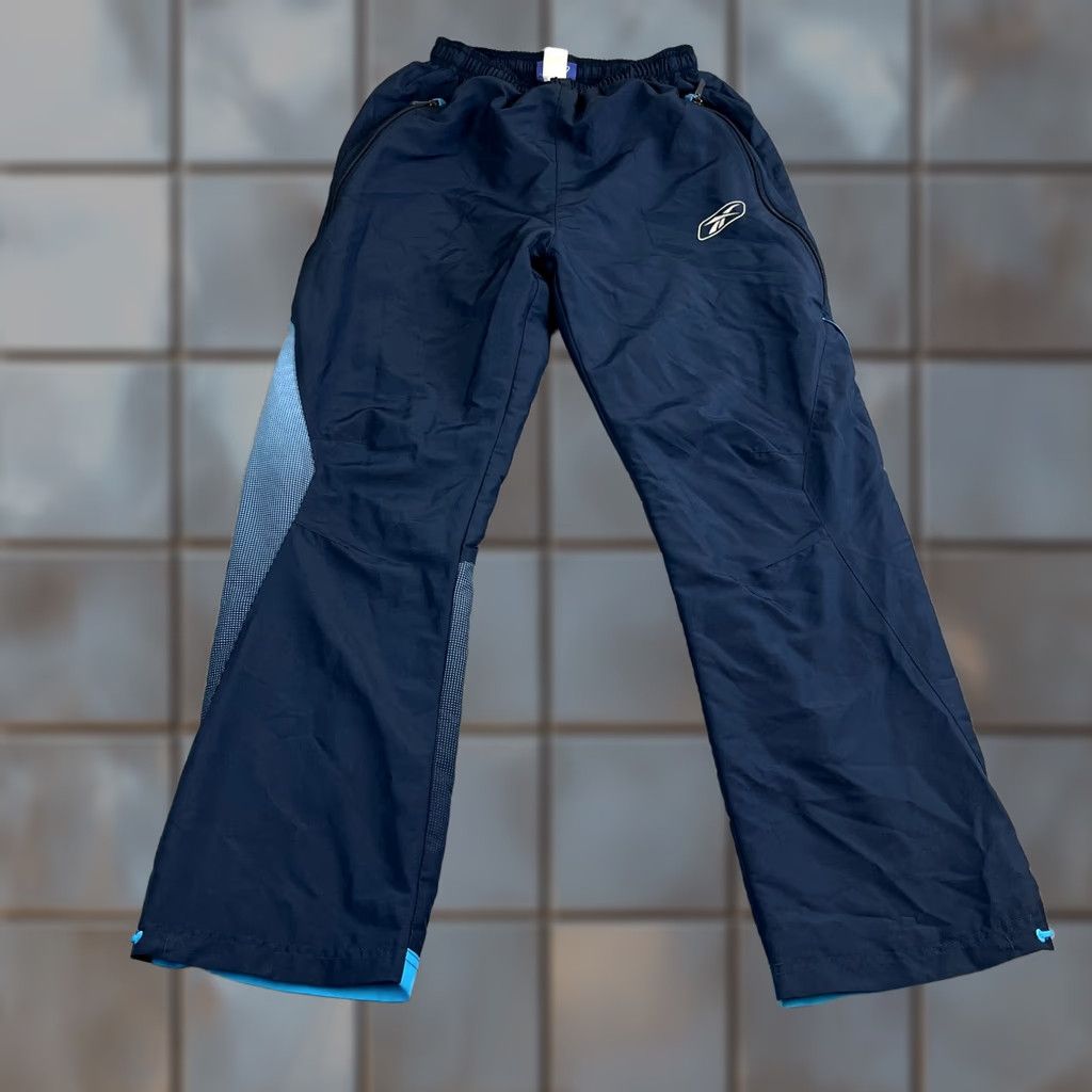 Reebok Reebok Mens Track Pants Sweat Joggers S Blue Relaxed Zip Pockets Y2K Size US 29 - 1 Thumbnail