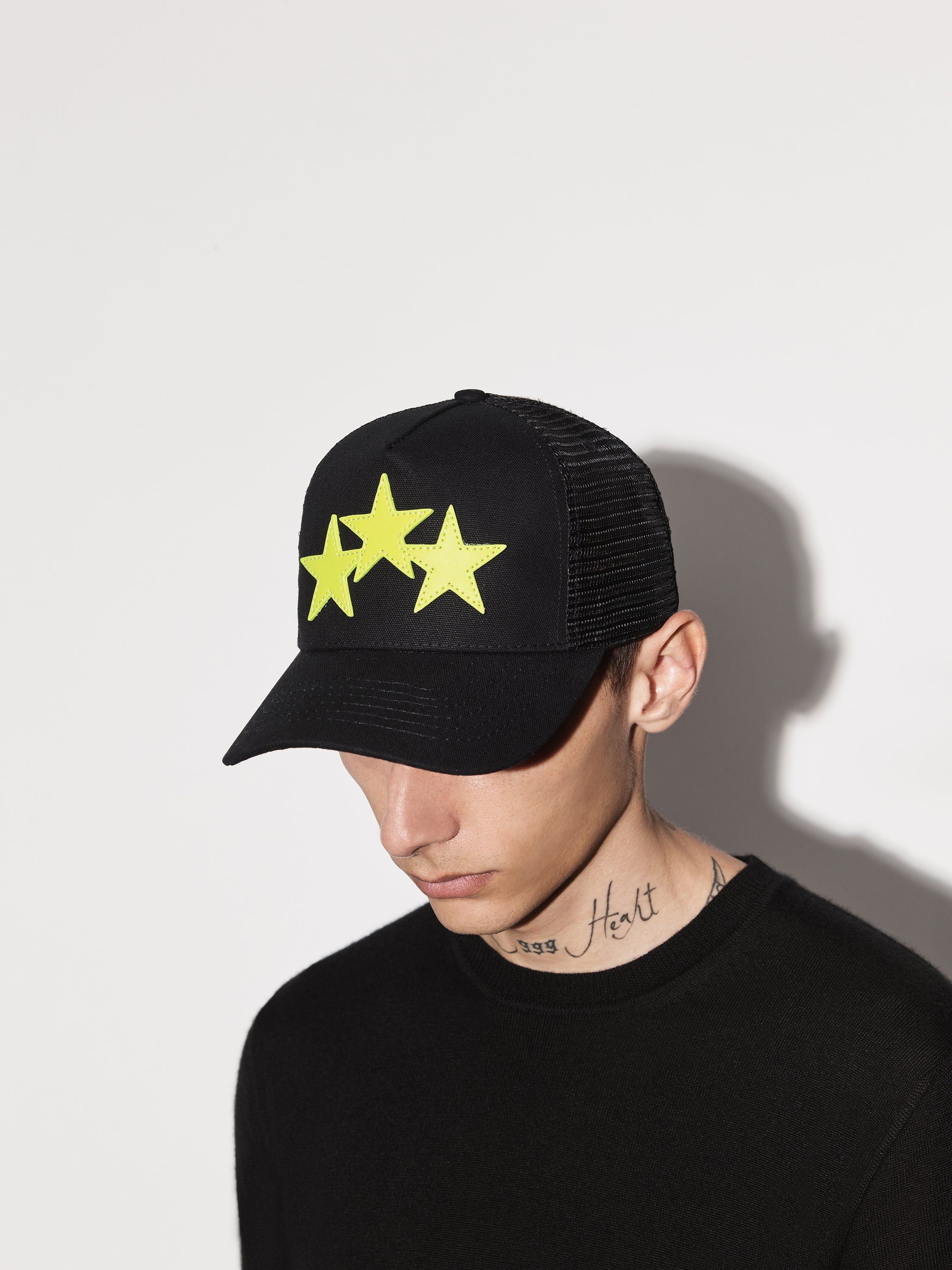 Amiri oc11z0225 Size: OS / Three Star Hat / Cap in Black/Yellow Size ONE SIZE - 4 Thumbnail
