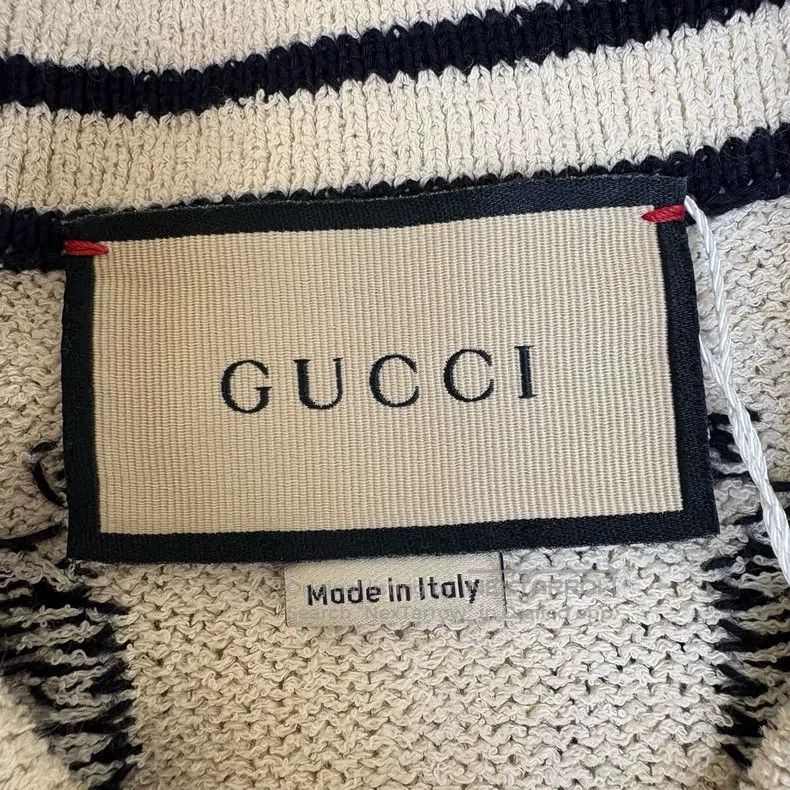 Gucci White old-flowered printed knitted polo shirt