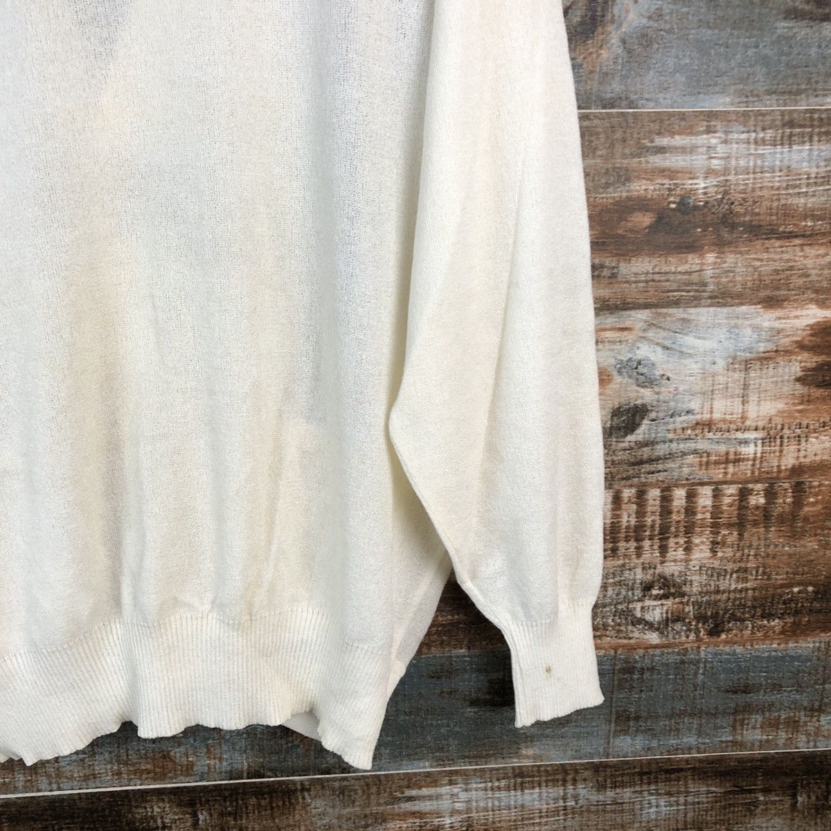 Homespun Knitwear × Japanese Brand DLL Pinnacle Alps vintage White Cardigan Knitwear #C455 Size US L / EU 52-54 / 3 - 16 Thumbnail