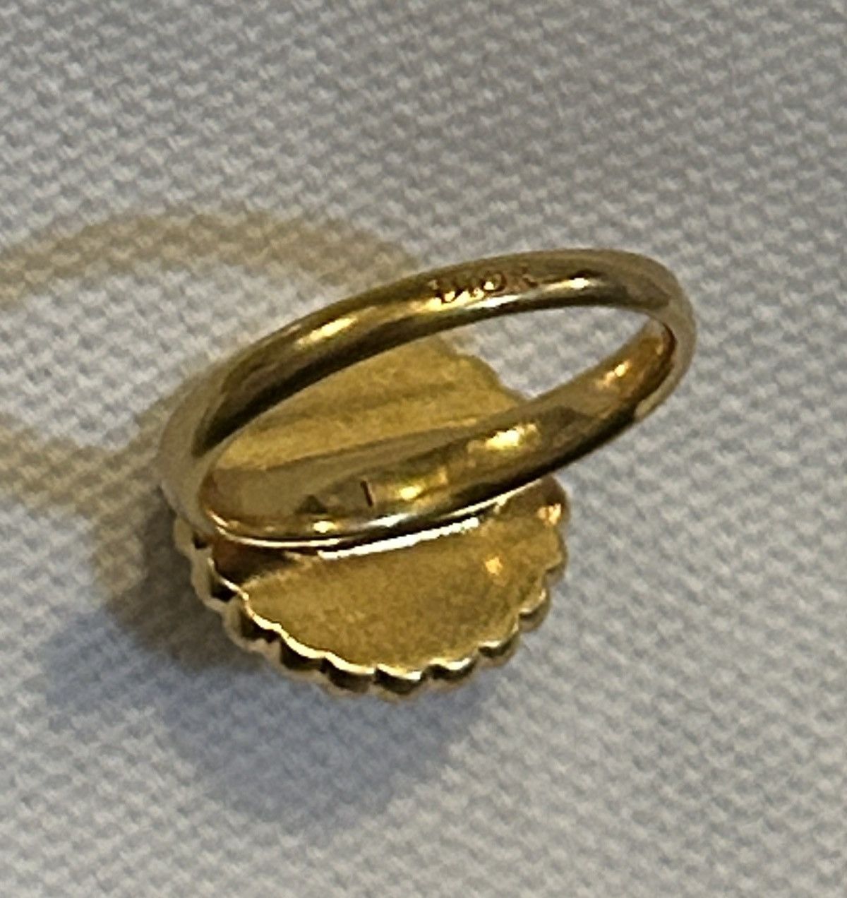Dior Dior PETIT CD BAROQUE RING Gold-Finish Metal White Resin Size ONE SIZE - 8 Thumbnail