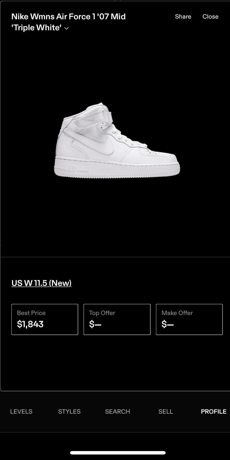 Nike Nike Air Force triple white Size US 11.5 / EU 44-45 - 8 Thumbnail