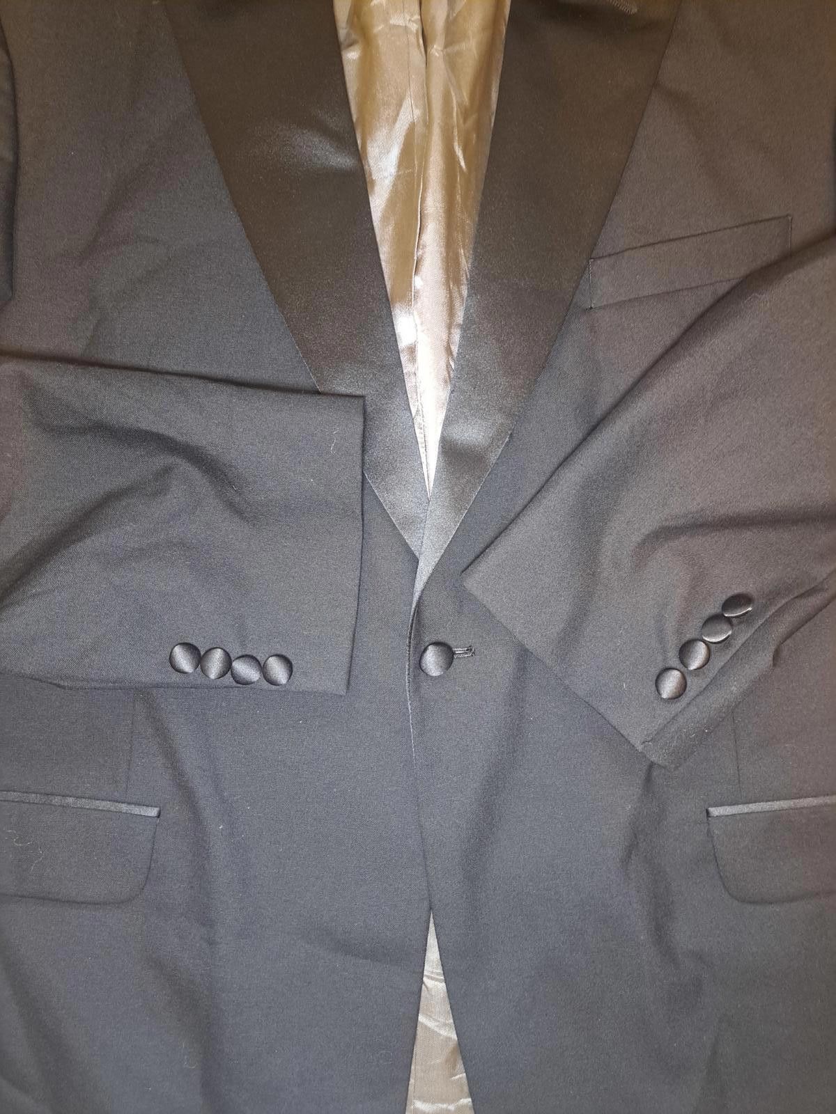 Stafford Stafford Tuxedo Jacket Mens 46L Black Virgin Wool Woolmark Size 46L - 6 Thumbnail