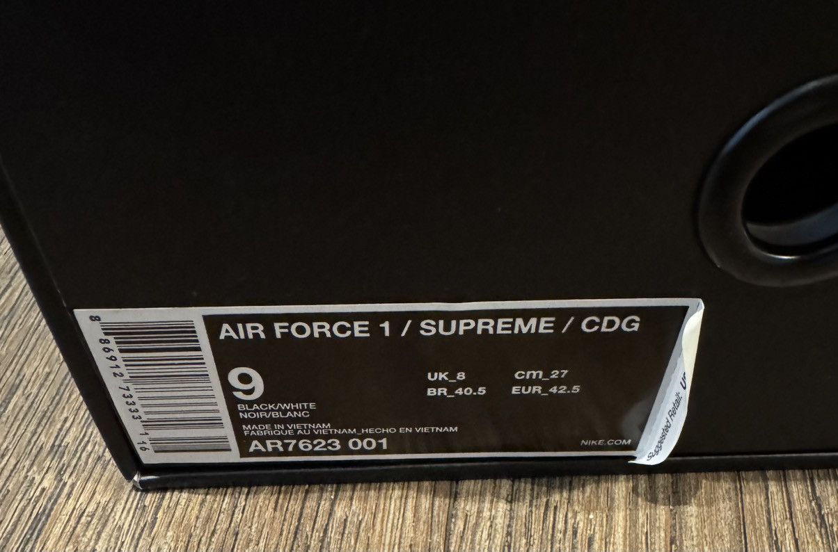 Comme des Garcons Supreme x Comme des Garçons Nike Air Force 1 (2018) VNDS Size US 9 / EU 42 - 9 Thumbnail