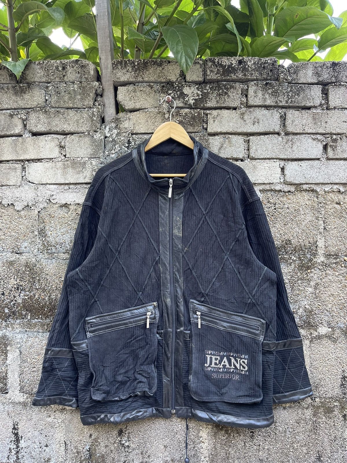 image of If Six Was Nine x The Superior Labor Superior Jeans Zipper Jacket in Black, Men's (Size Large)