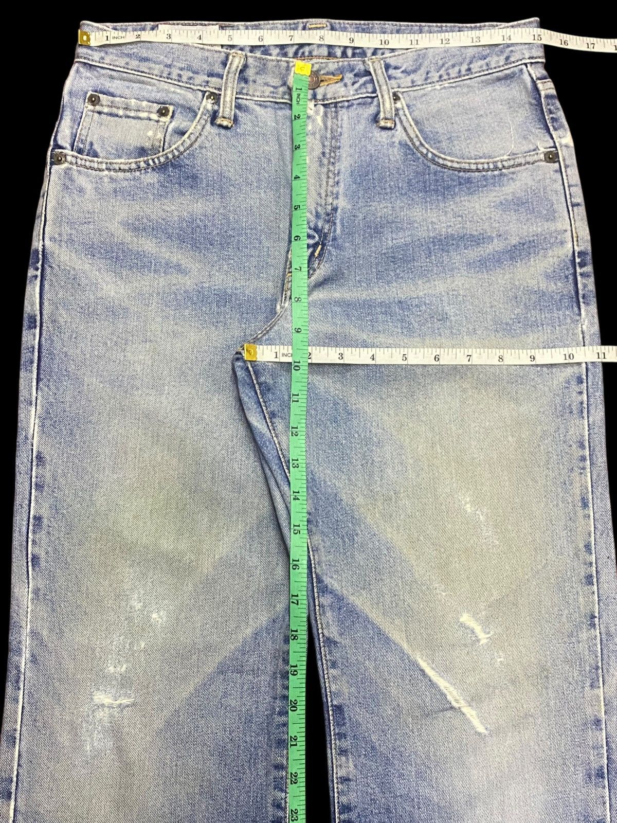 Junya Watanabe Vintage Edwin 403 Japan Faded Wash Distressed Denim Jeans Size US 30 / EU 46 - 21 Thumbnail