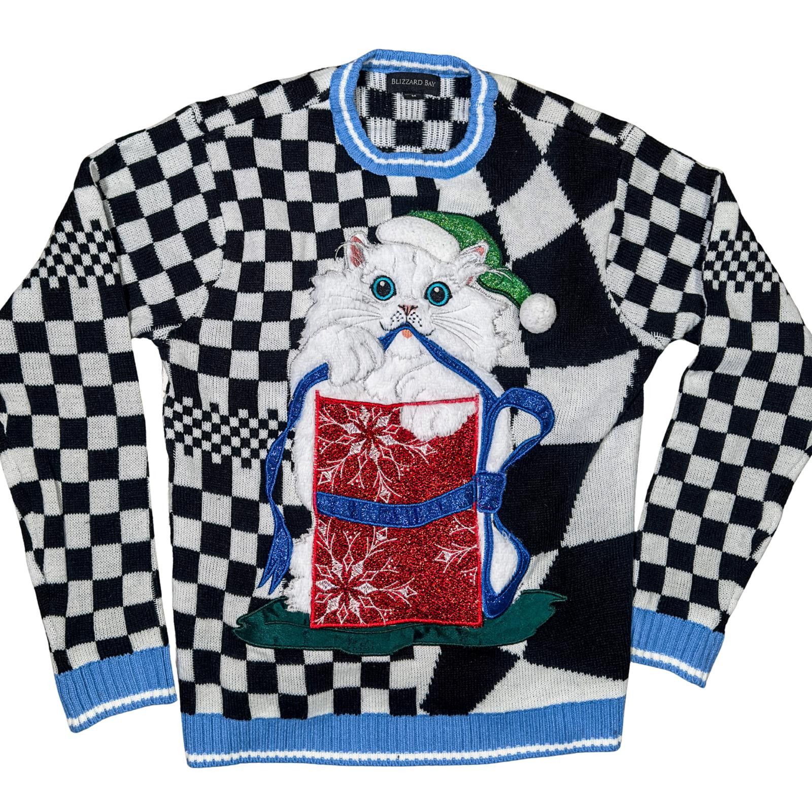 Other Blizzard Bay Cat Gift Box Holiday Sweater Black Checkered M Size M / US 6-8 / IT 42-44 - 2 Thumbnail