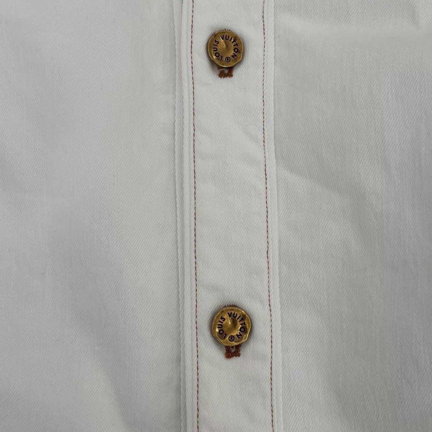 Louis Vuitton White Short-Sleeve Button-Front Shirt Size US L / EU 52-54 / 3 - 8 Thumbnail